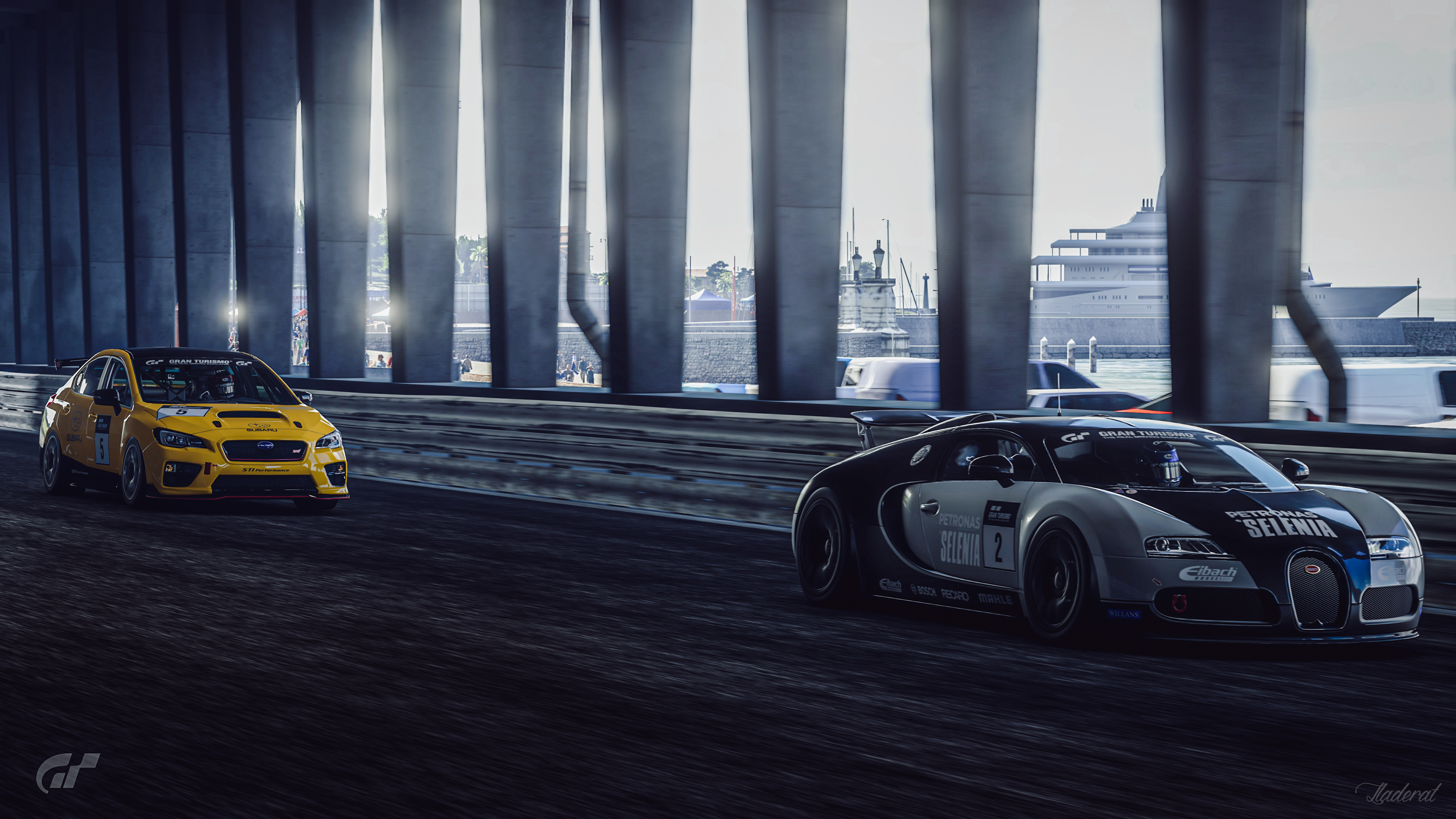 Bugatti Bugatti Veyron Subaru WRX Racing Race Cars Yellow PlayStation 4 Gran Turismo Sport Gran Turi 3840x2160