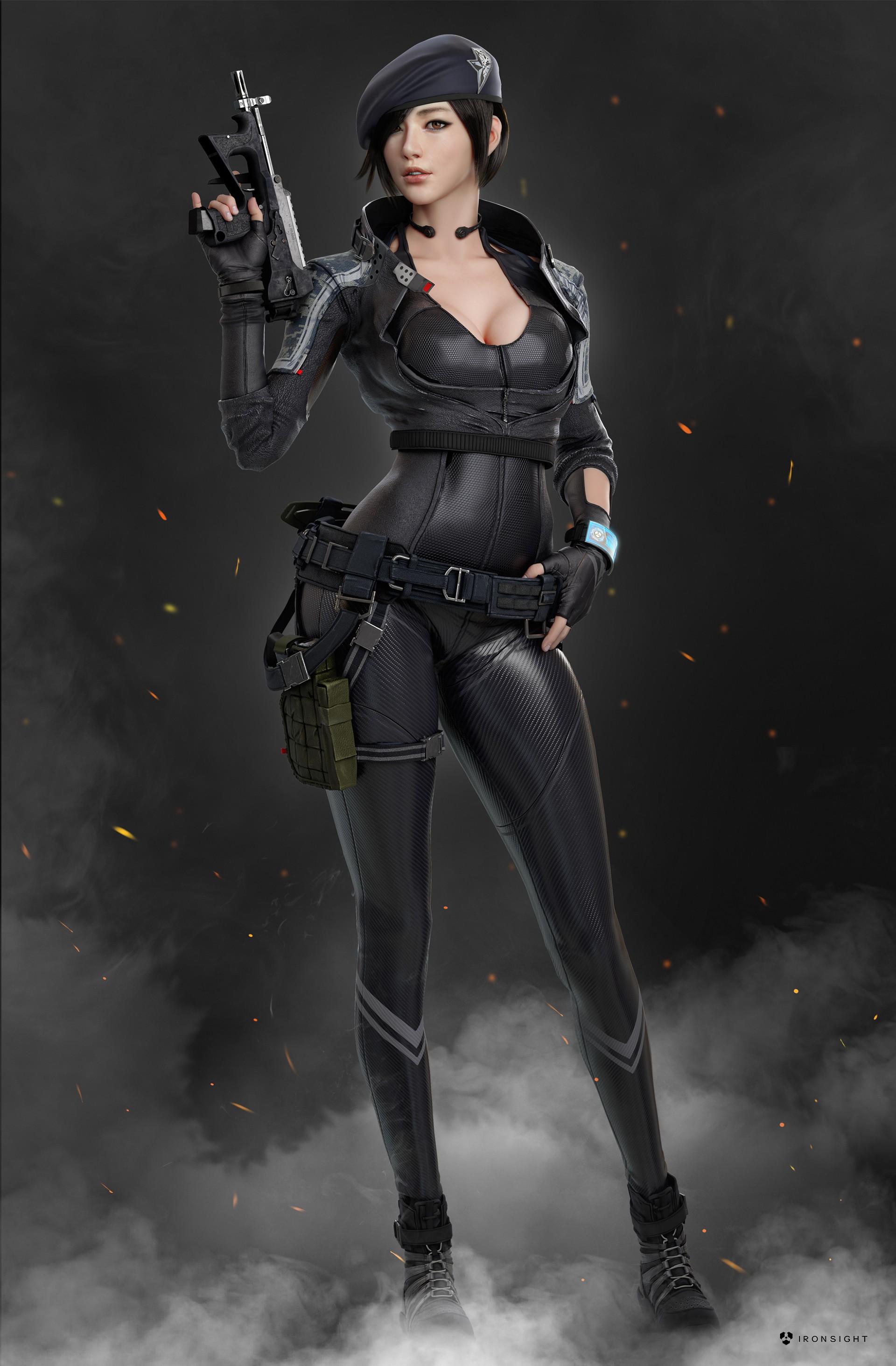 3D Weapon Gun Girls With Guns Render PP 2000 Portrait Display Seungmin Kim CGi 1920x2925