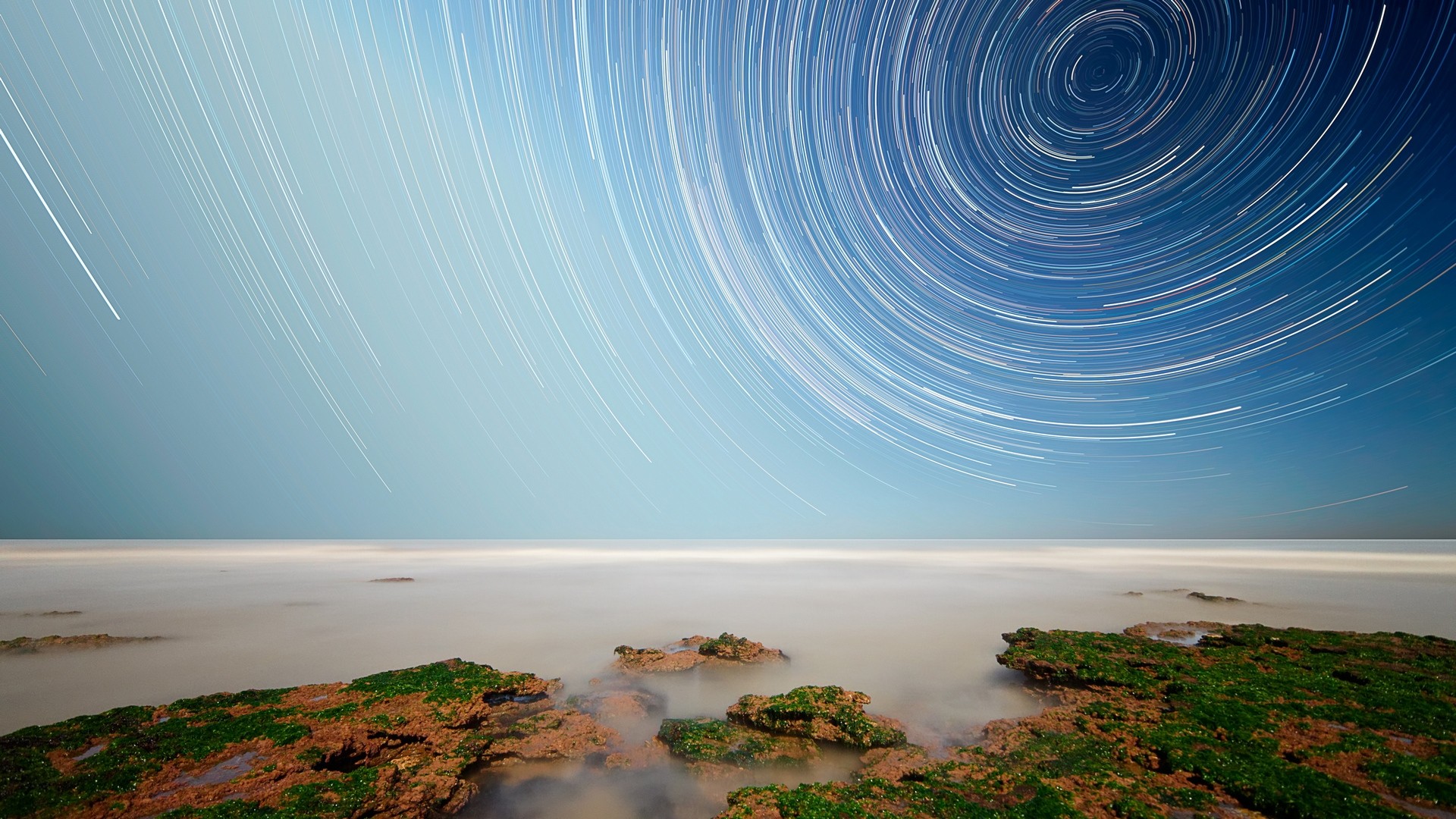 Nature Star Trails Long Exposure Water 1920x1080