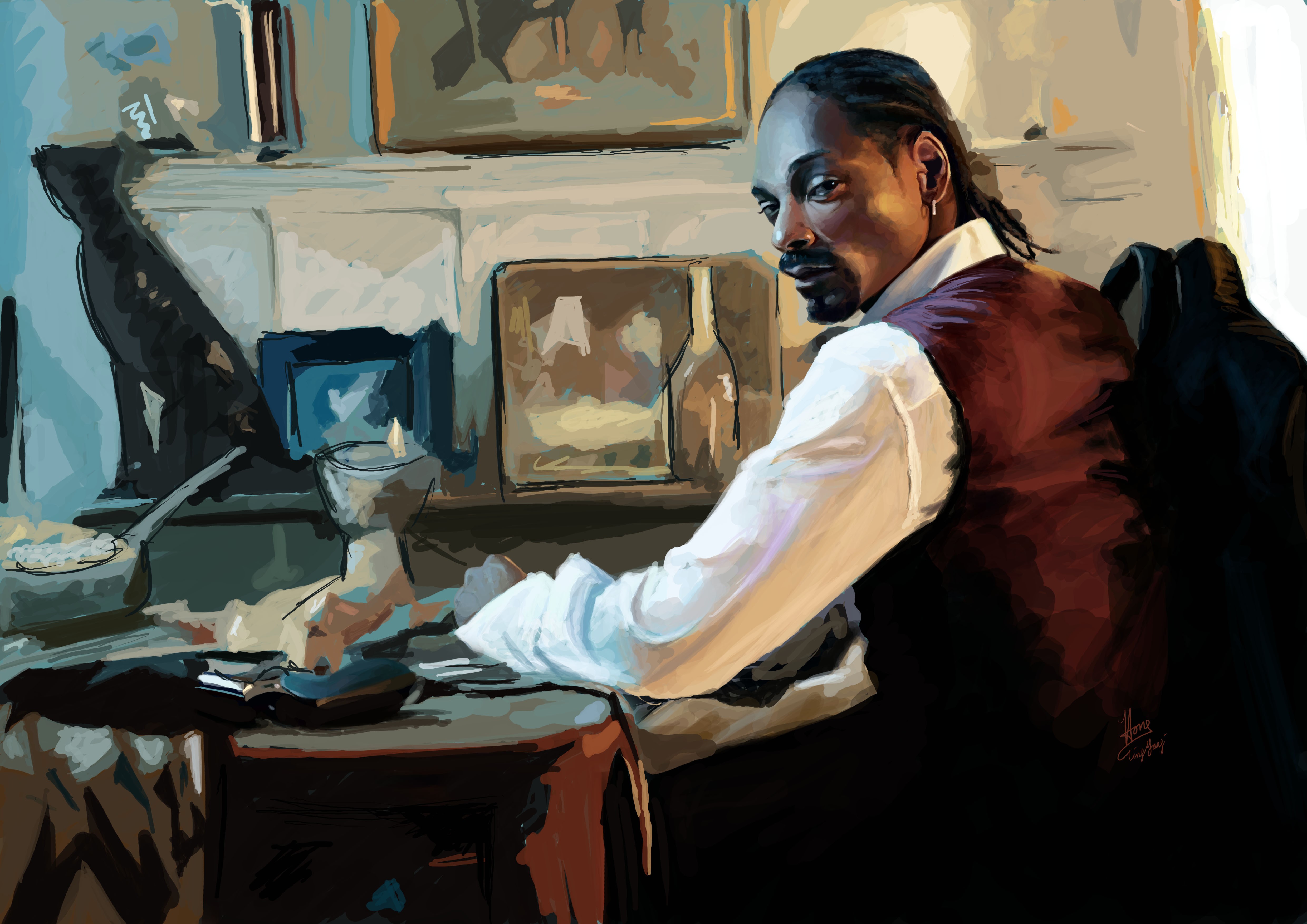 Musician Painting Artwork Snoop Dogg Men 4961x3508