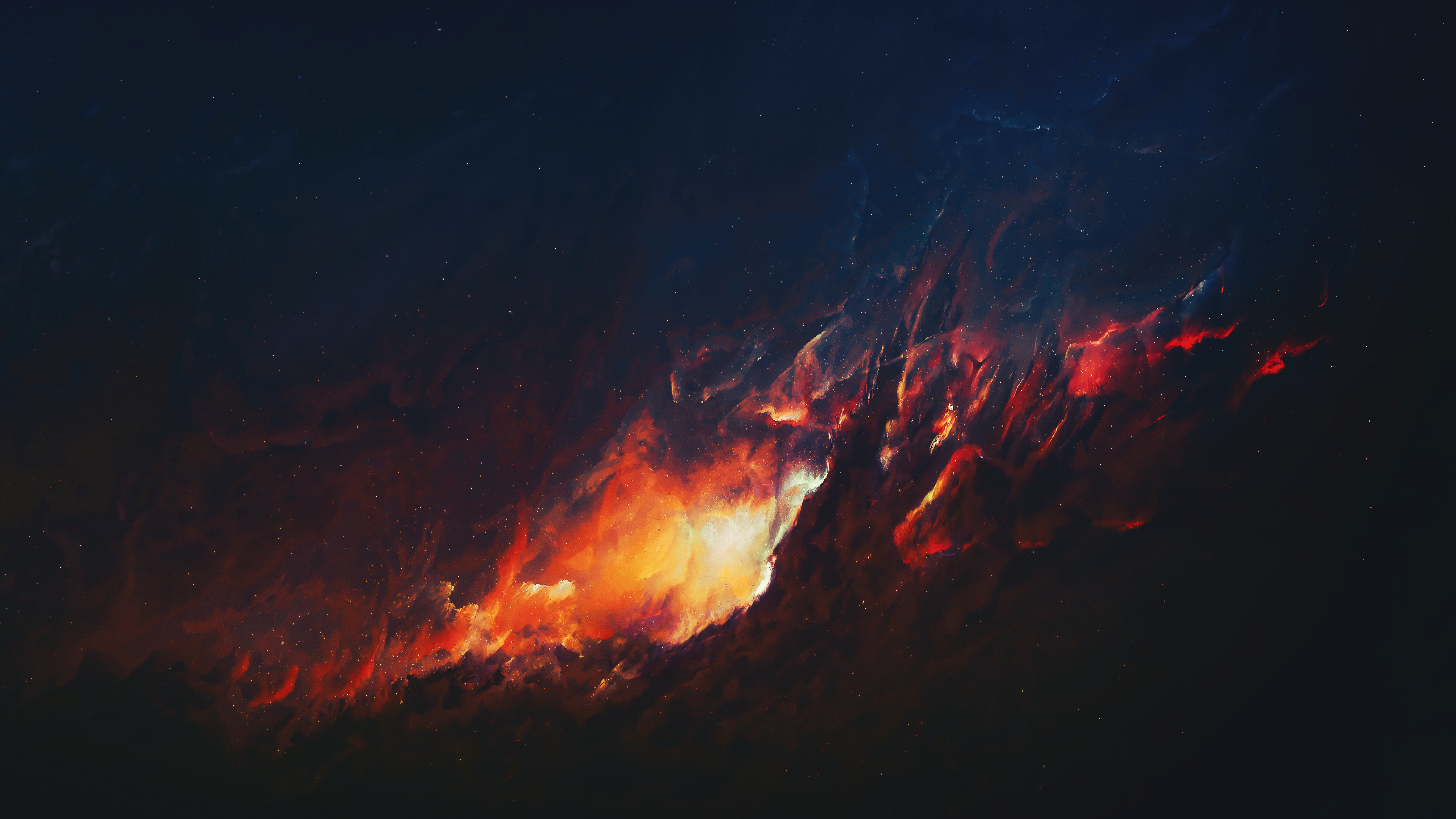 Galaxy Space Stars Universe Spacescapes Nebula Space Art Red 3840x2160
