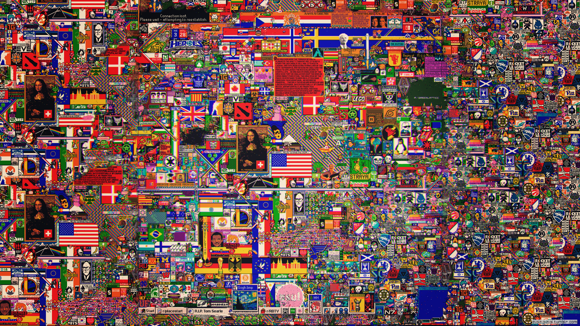 Pixel Art Abstract Logo Reddit Flag 1920x1080