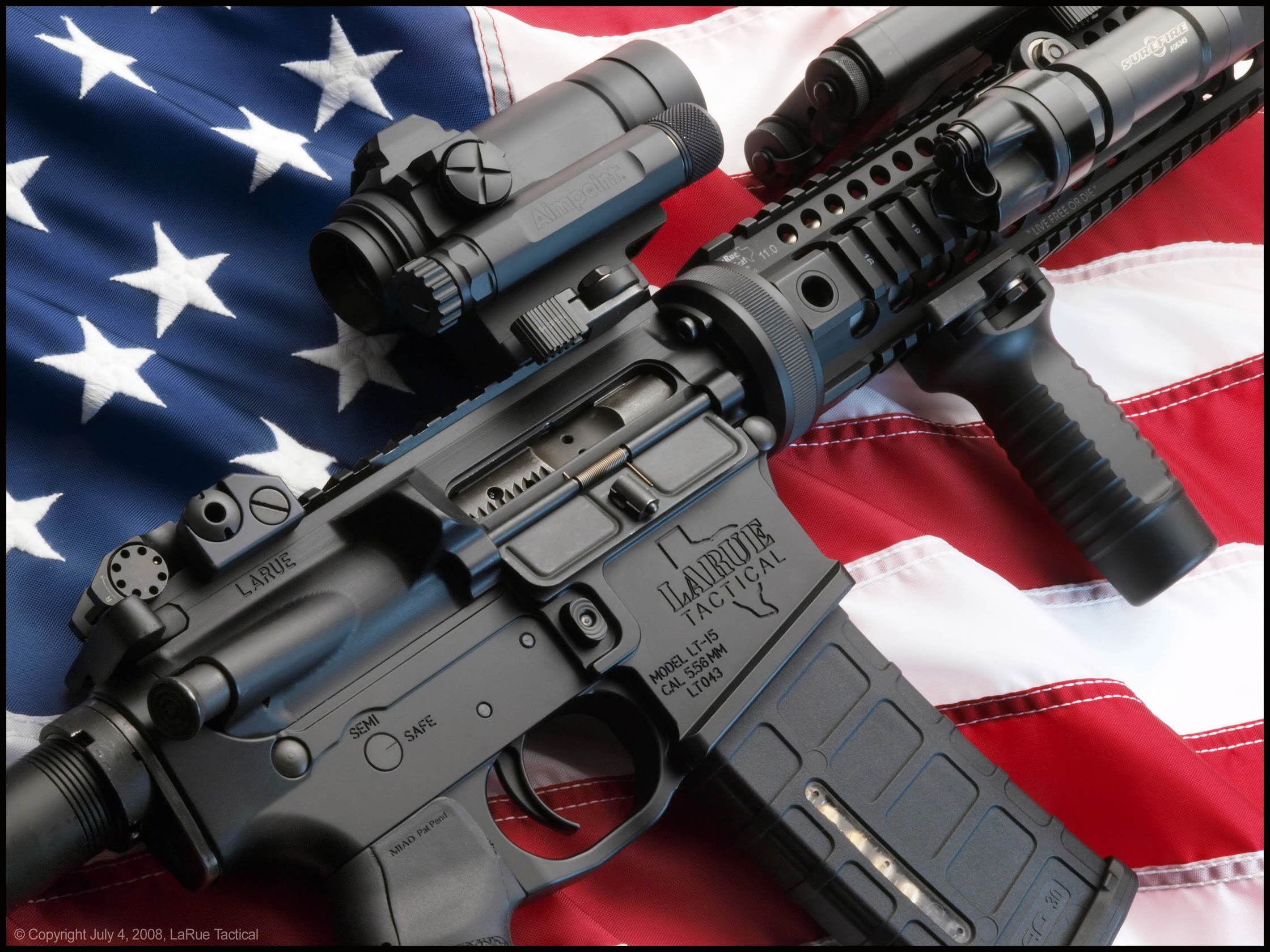 Weapon Gun USA AR 15 American Flag 2240x1680