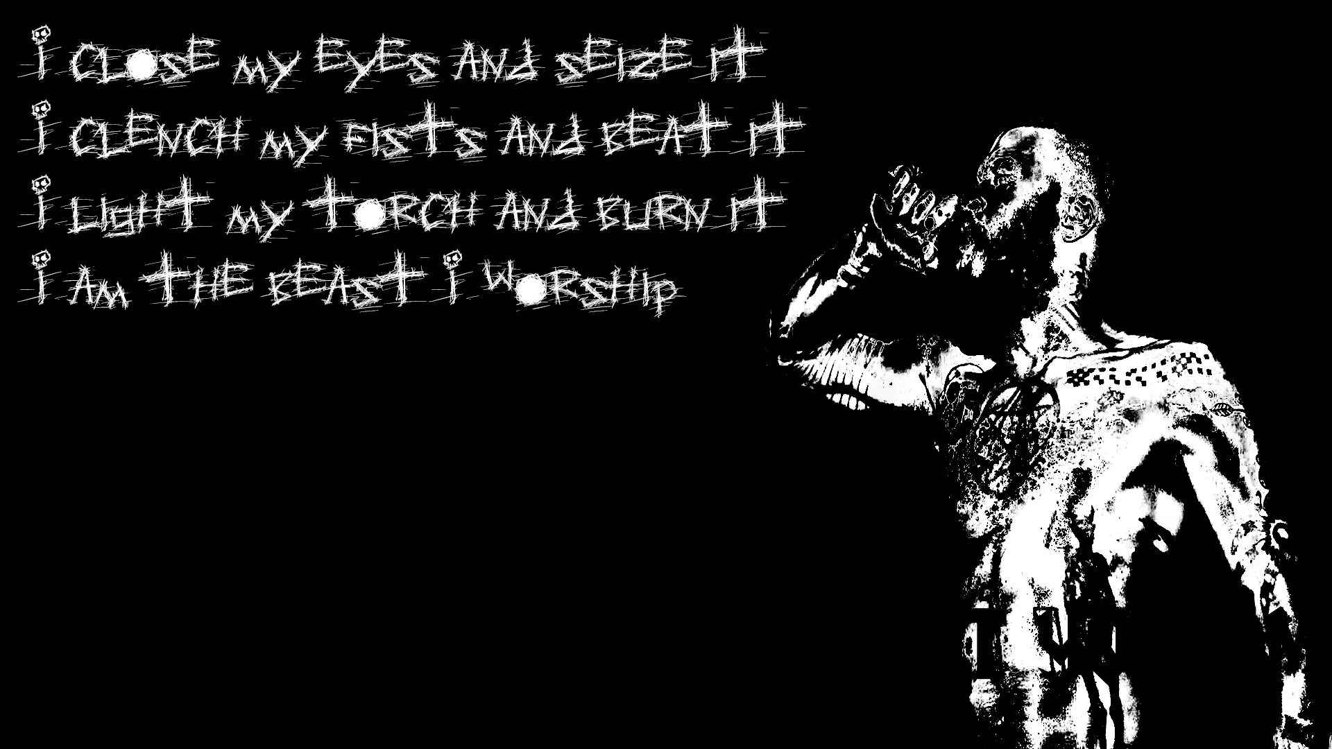 Death Grips Lyrics Text Simple Background Monochrome 1920x1080