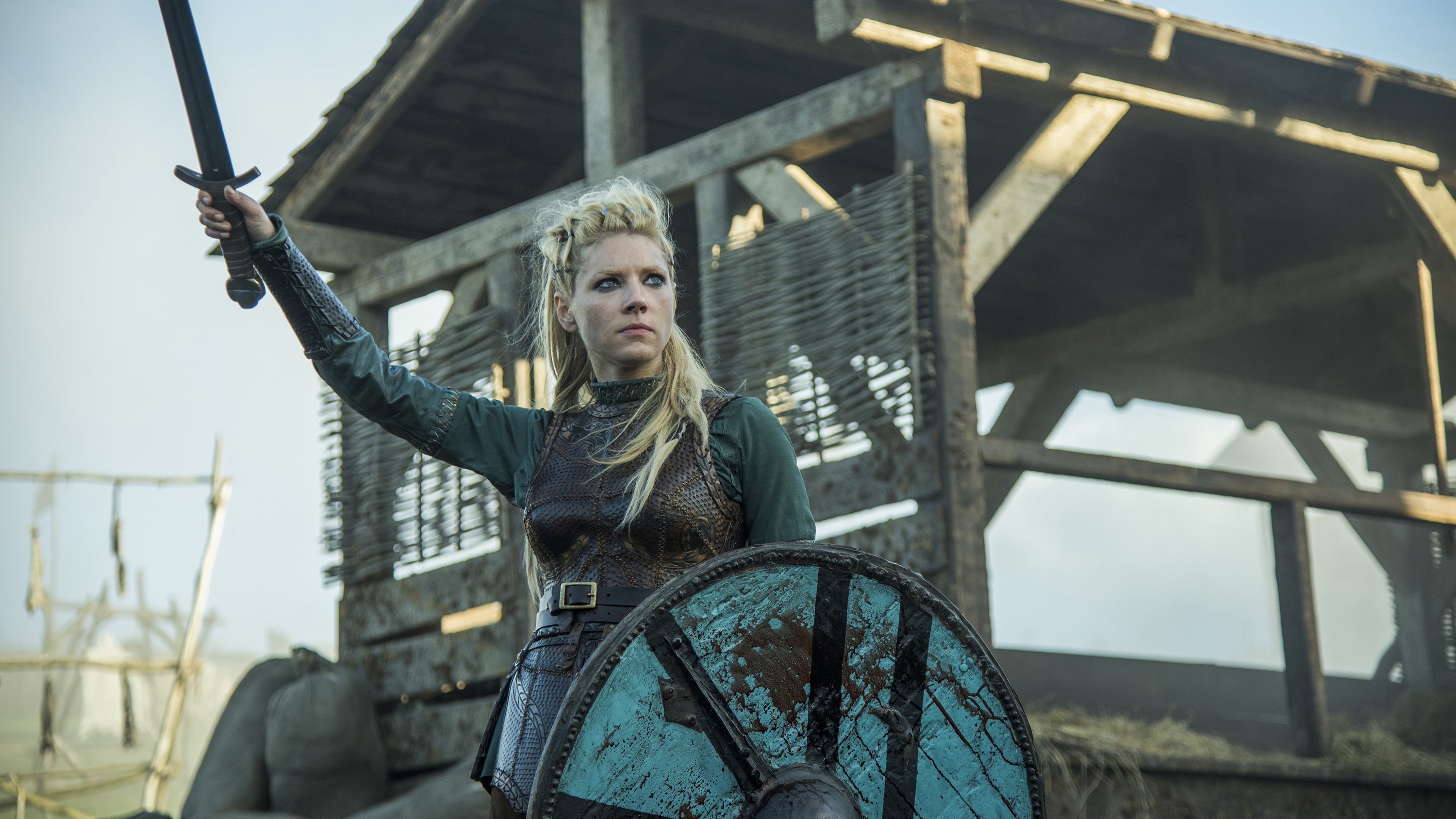 Vikings TV Show Katheryn Winnick Lagertha Vikings Shield 3000x1688