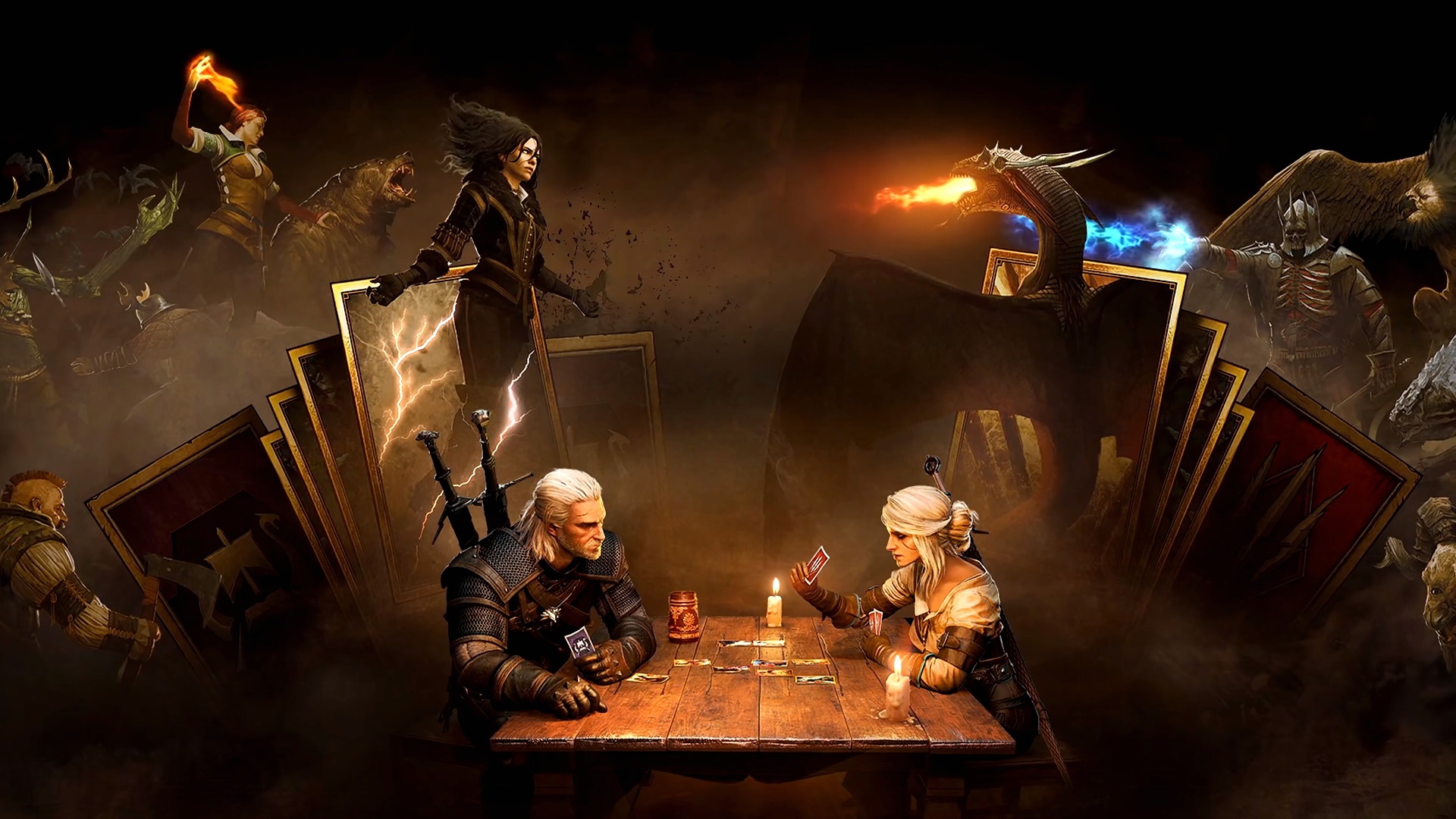 Video Games Video Game Art Gwent Ciri Geralt Of Rivia The Witcher 3 Wild Hunt 1920x1080