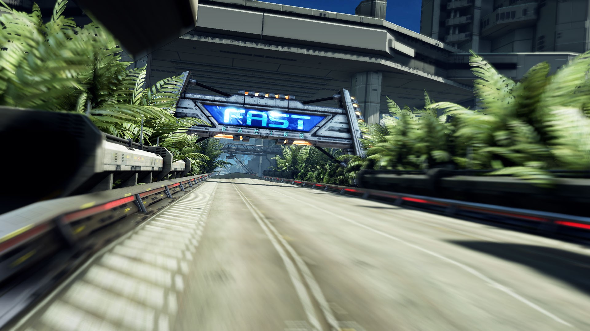 Fast Racing Neo Video Games Landscape Race Tracks Trees Building 1920x1080