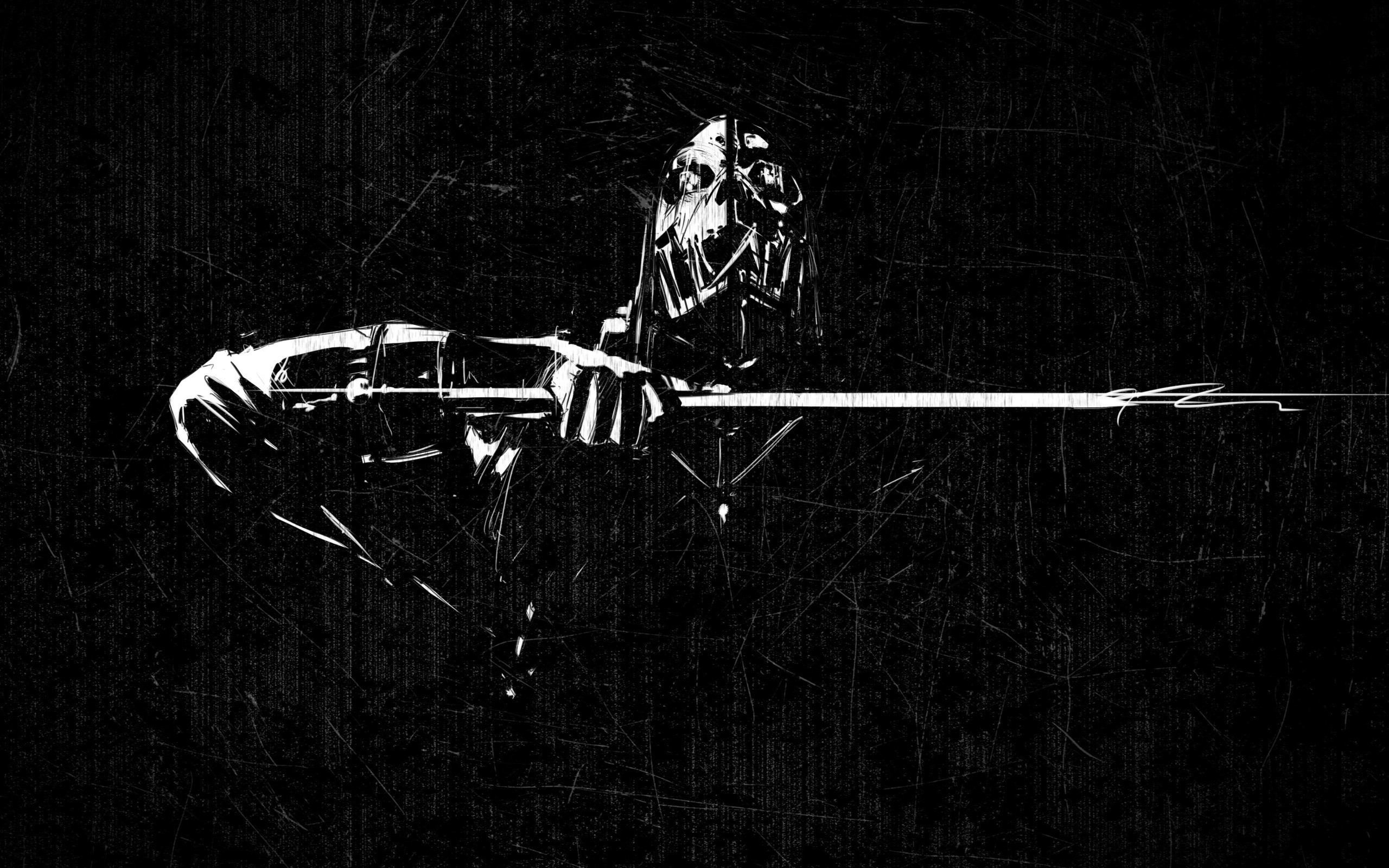 Dishonored Monochrome Video Games 2560x1600