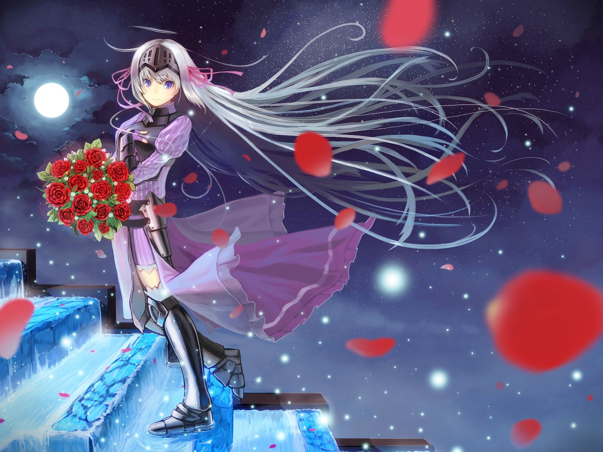 Anime Girls Eucliwood Hellscythe Kore Wa Zombie Desu Ka Purple Eyes 2000x1500