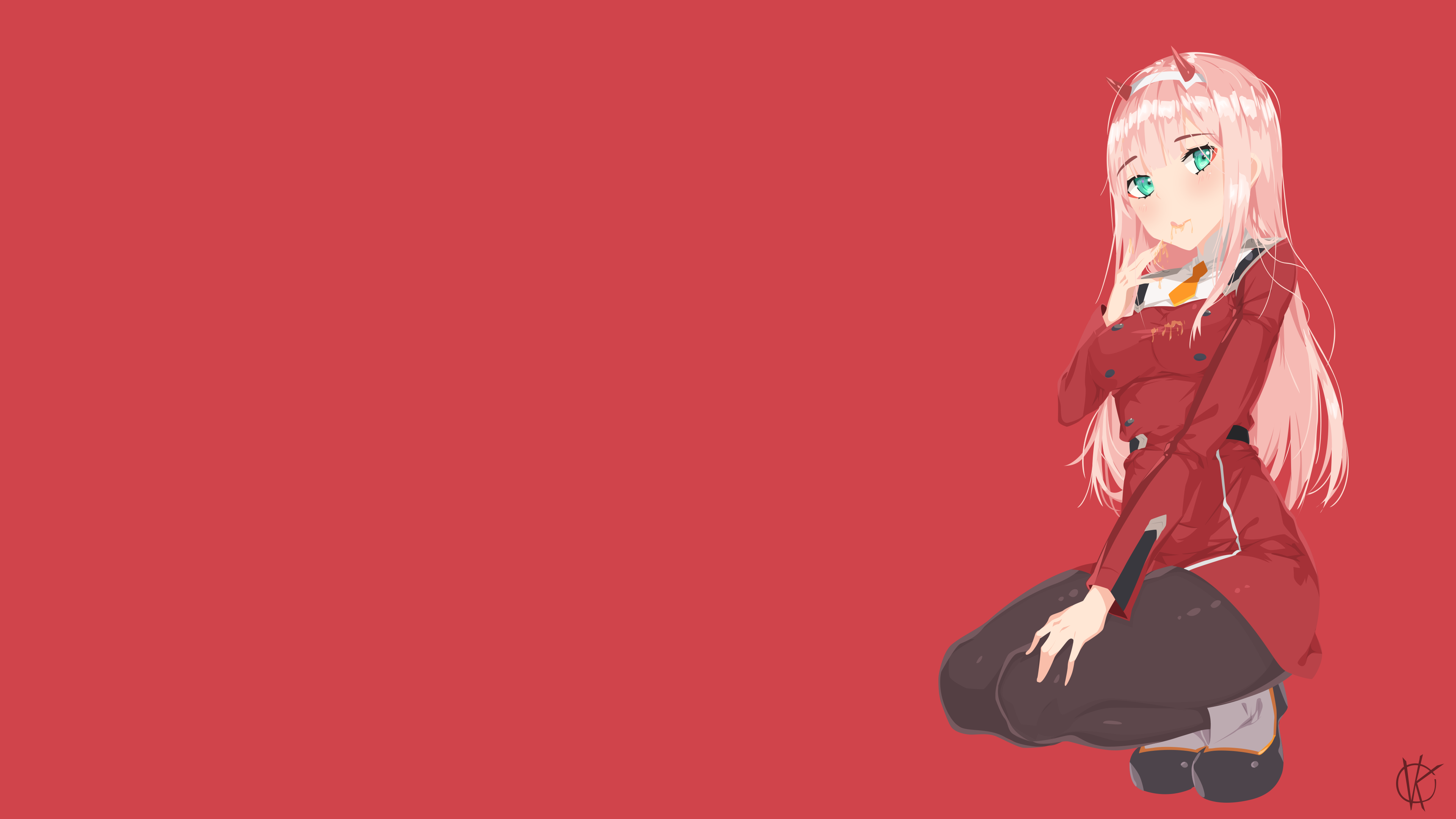 Darling In The FranXX Zero Two Darling In The FranXX Code 002 Minimalism Anime Girls Pink Hair 3840x2160