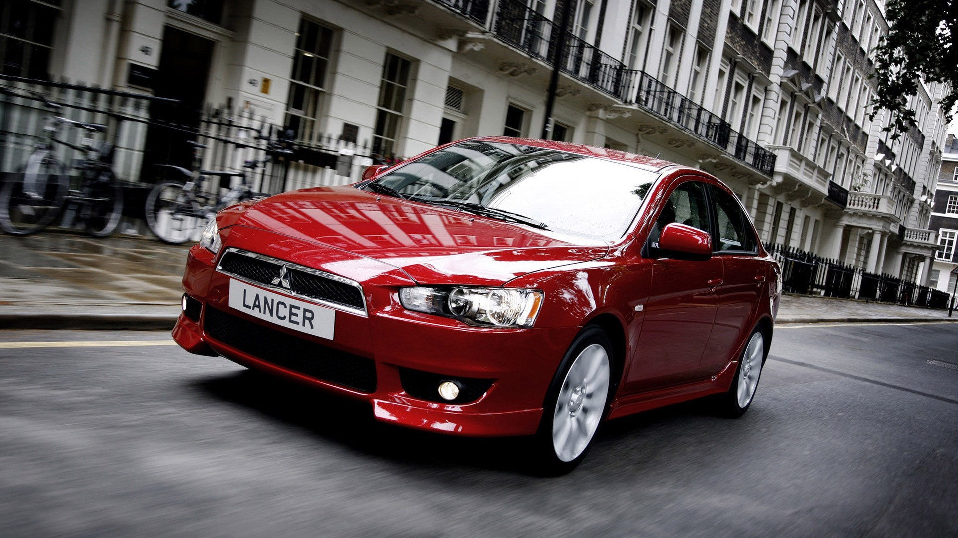 Mitsubishi Lancer Red Cars Vehicle Car Mitsubishi City 1920x1080