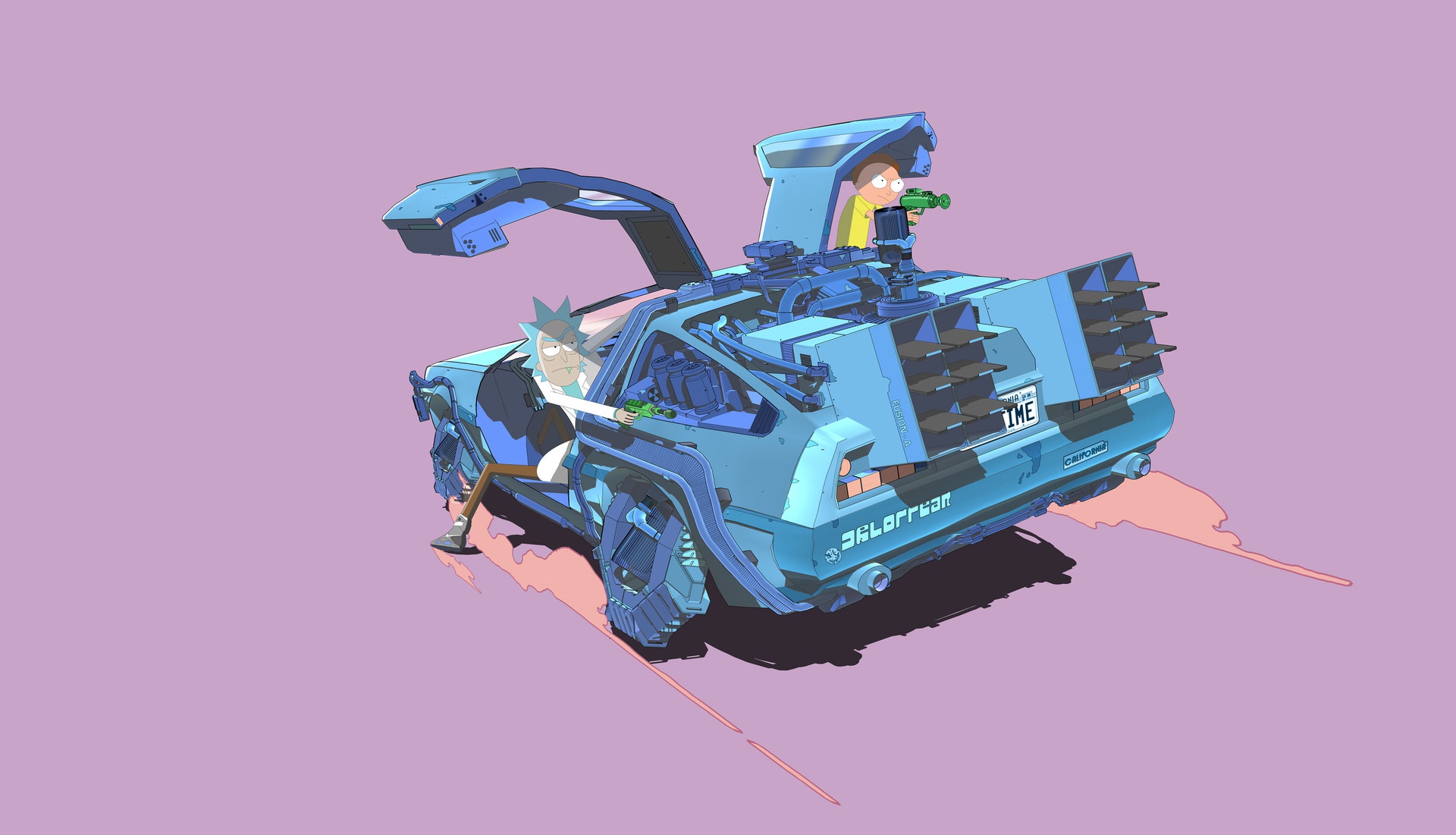 Rick And Morty Simple Background DeLorean Time Machine Car Vehicle 1920x1101