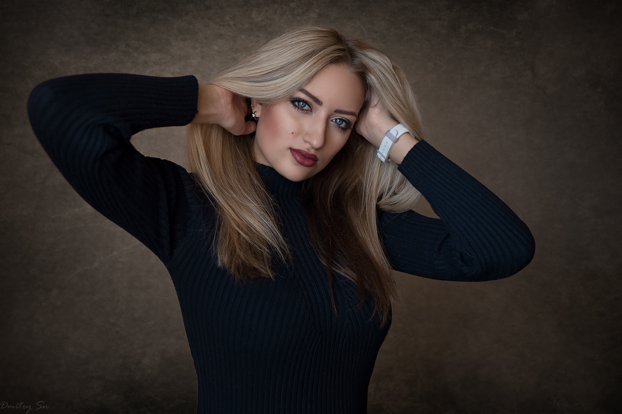 Women Portrait Blonde Blue Eyes Dmitry Sn Lisa Model Karina Tikhonovskaya 2048x1365