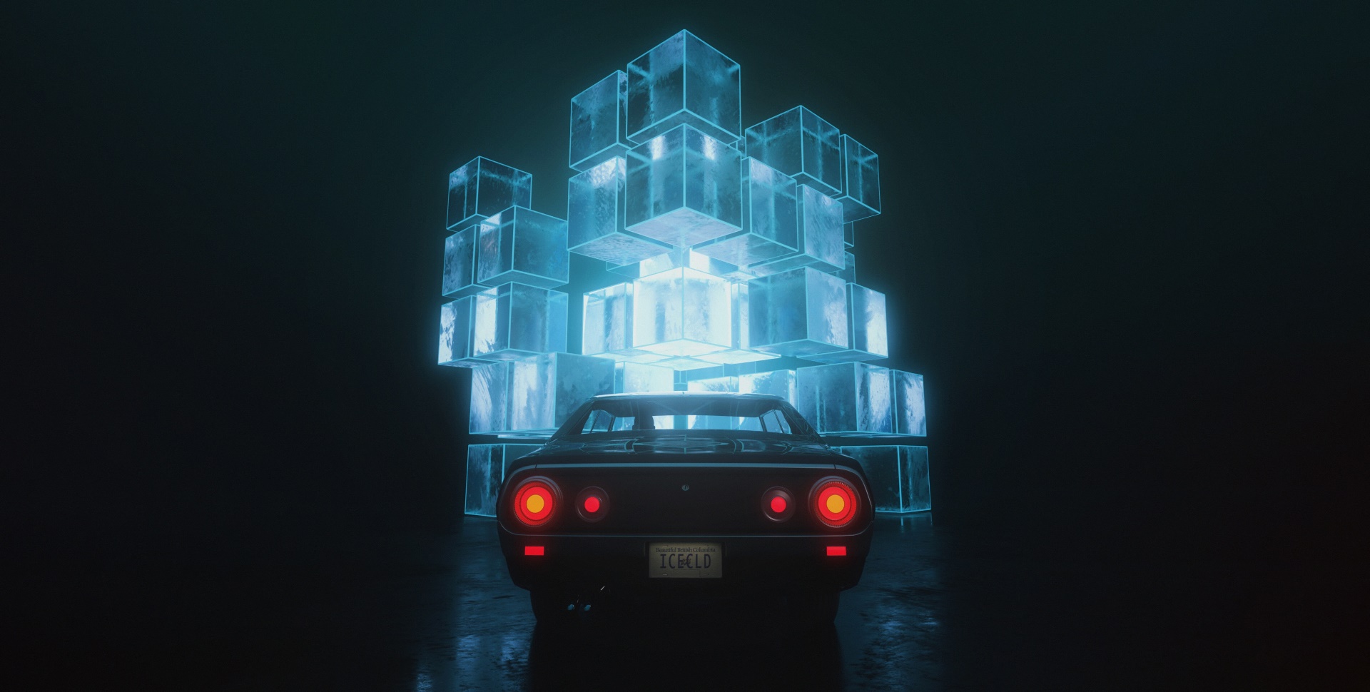 Digital Art Dark Cube Artwork Car Vehicle Cyan Nissan Nissan Skyline C110 1920x970