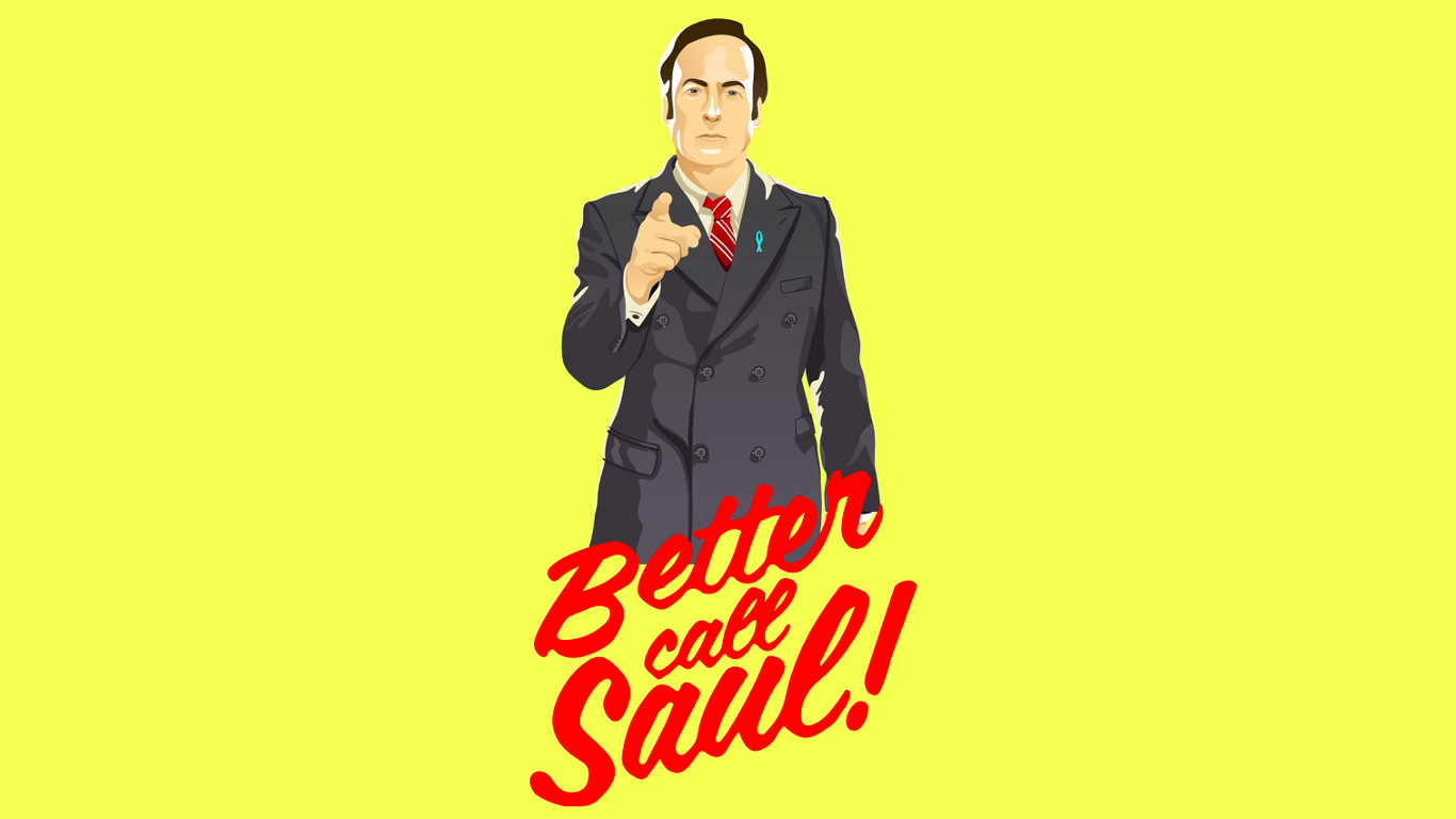 Better Call Saul Minimalism Saul Goodman TV Simple Background Yellow Background 1366x768