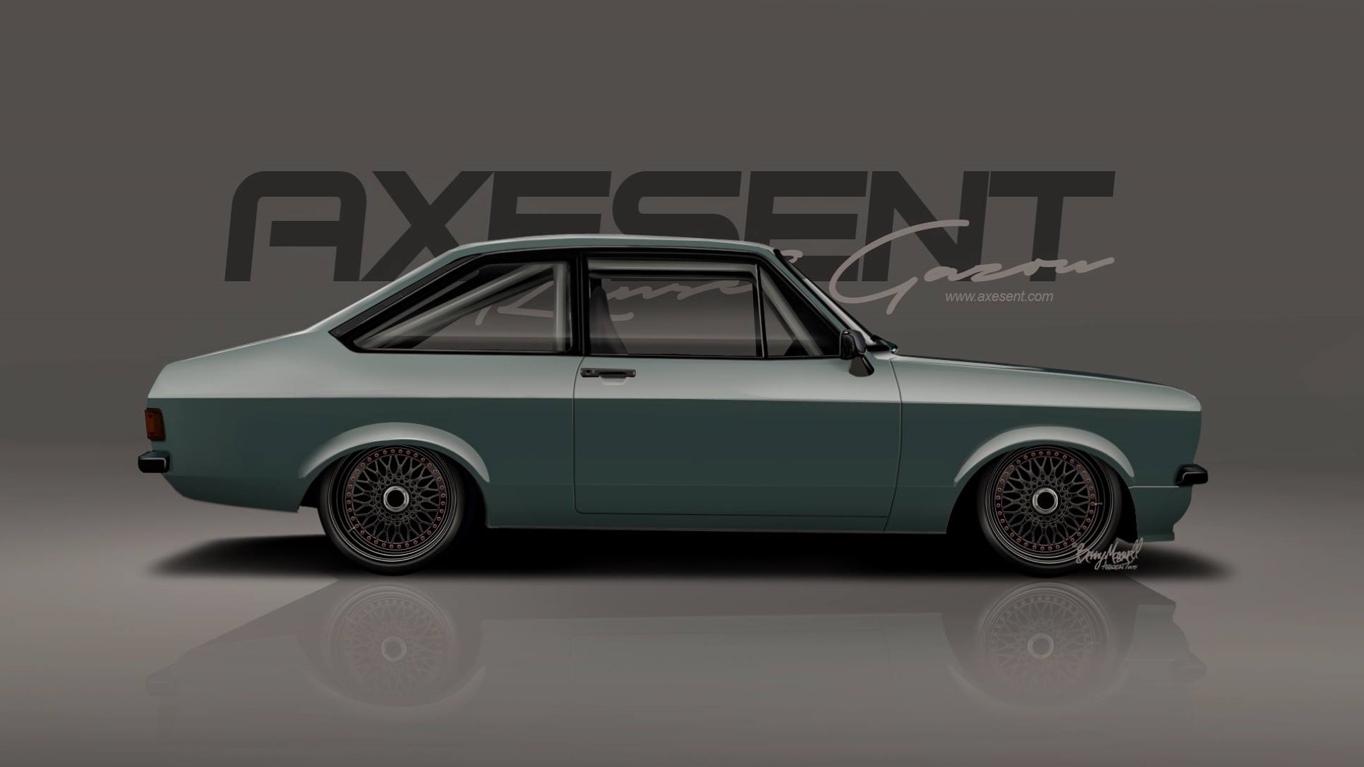 Axesent Creations Render Ford British Cars Side View Ford Escort Mkii 1920x1080