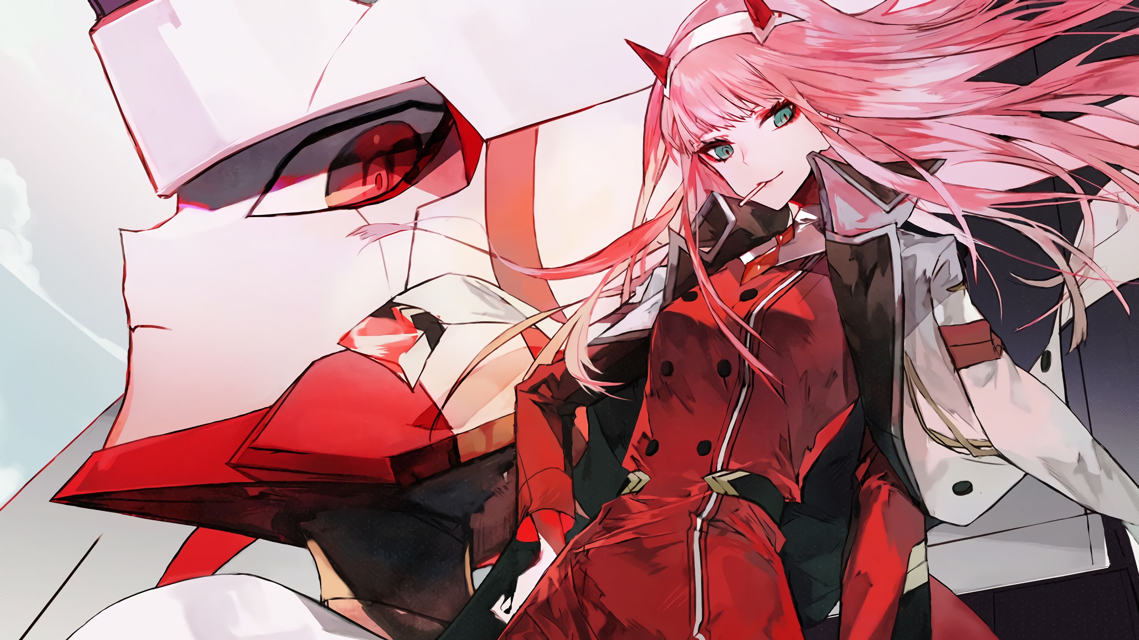 Darling In The FranXX Zero Two Darling In The FranXX Anime Girls Pink Hair Code 002 3840x2160