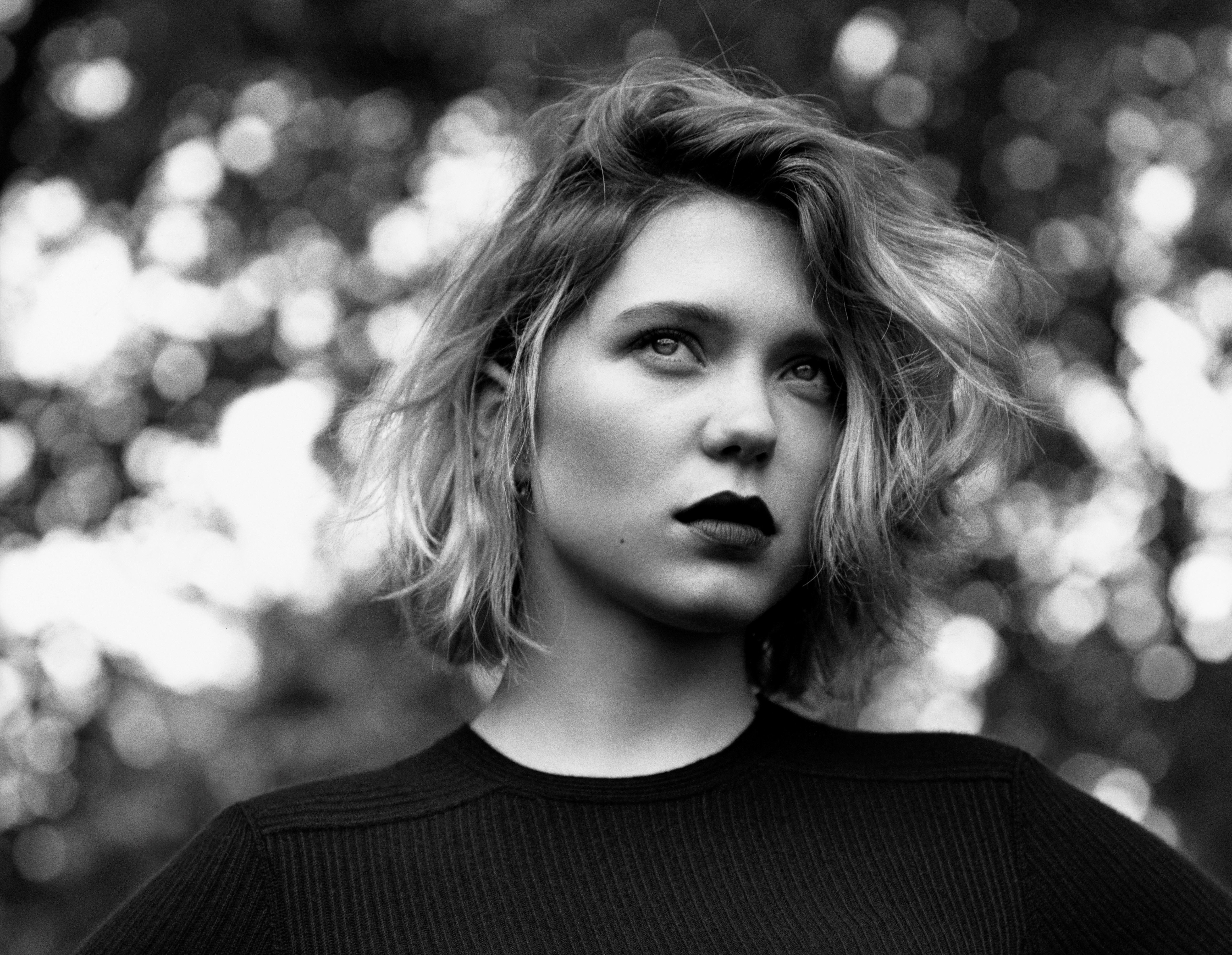 Lea Seydoux French Actress Monochrome 5151x3992