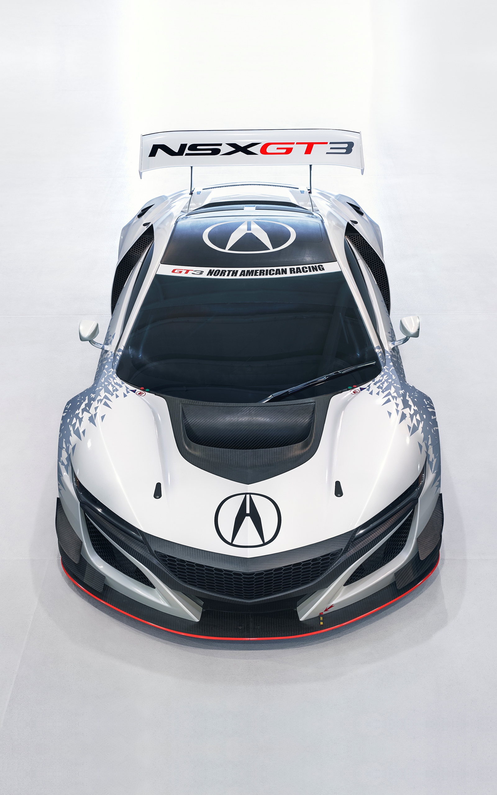 Acura NSX Race Cars Vehicle Car Portrait Display Simple Background High Angle Frontal View 1600x2560