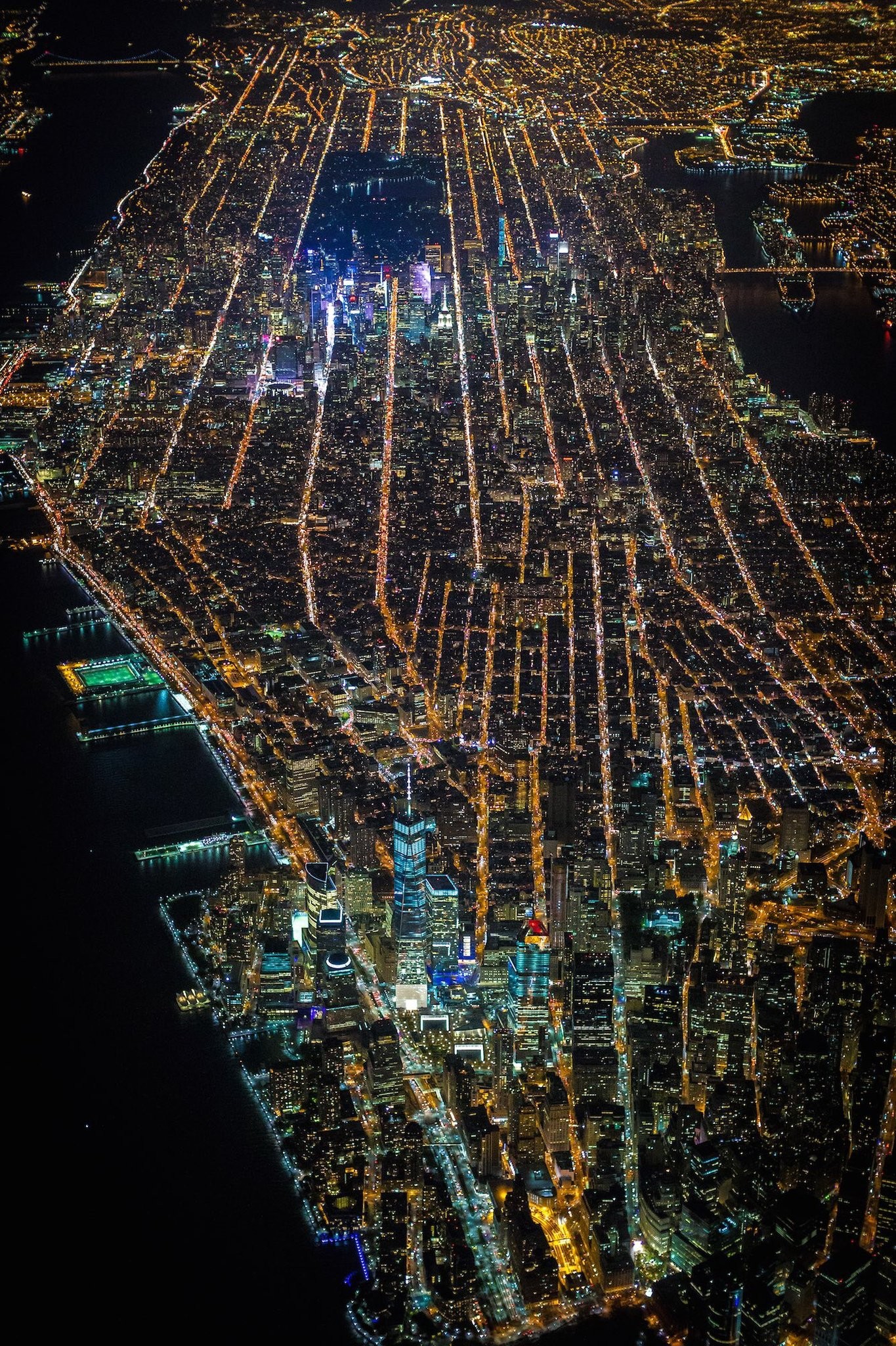 Vincent Laforet New York City Manhattan Night City Aerial View City Lights 1365x2048