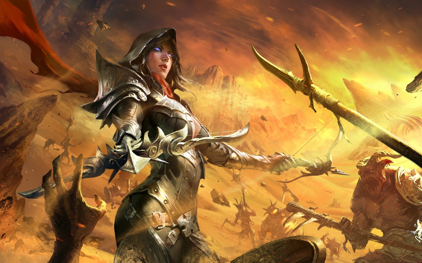 Diablo Diablo Iii Video Games Fantasy Art Digital Art Demon Hunter Fantasy Girl 1680x1050