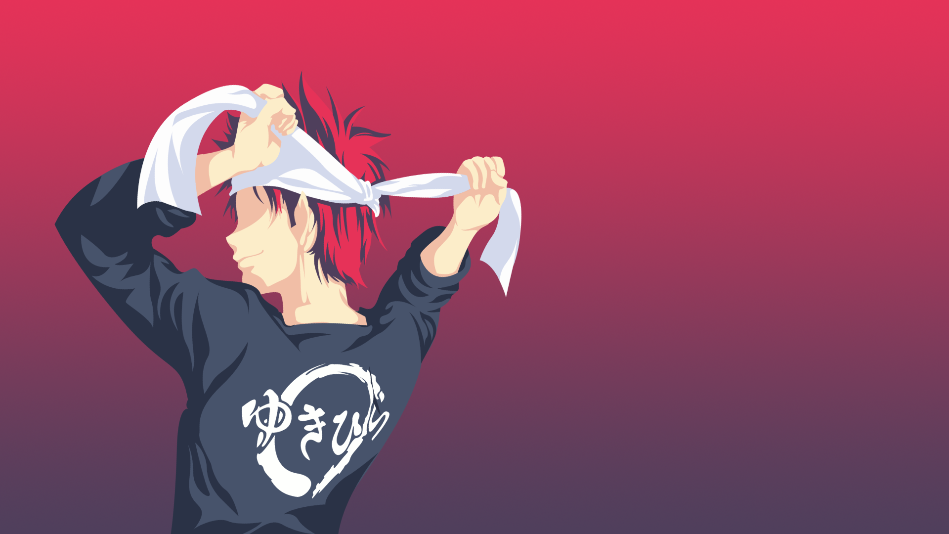 Shokugeki No Souma Yukihira Soma Anime Boys Simple Background Gradient 1920x1080