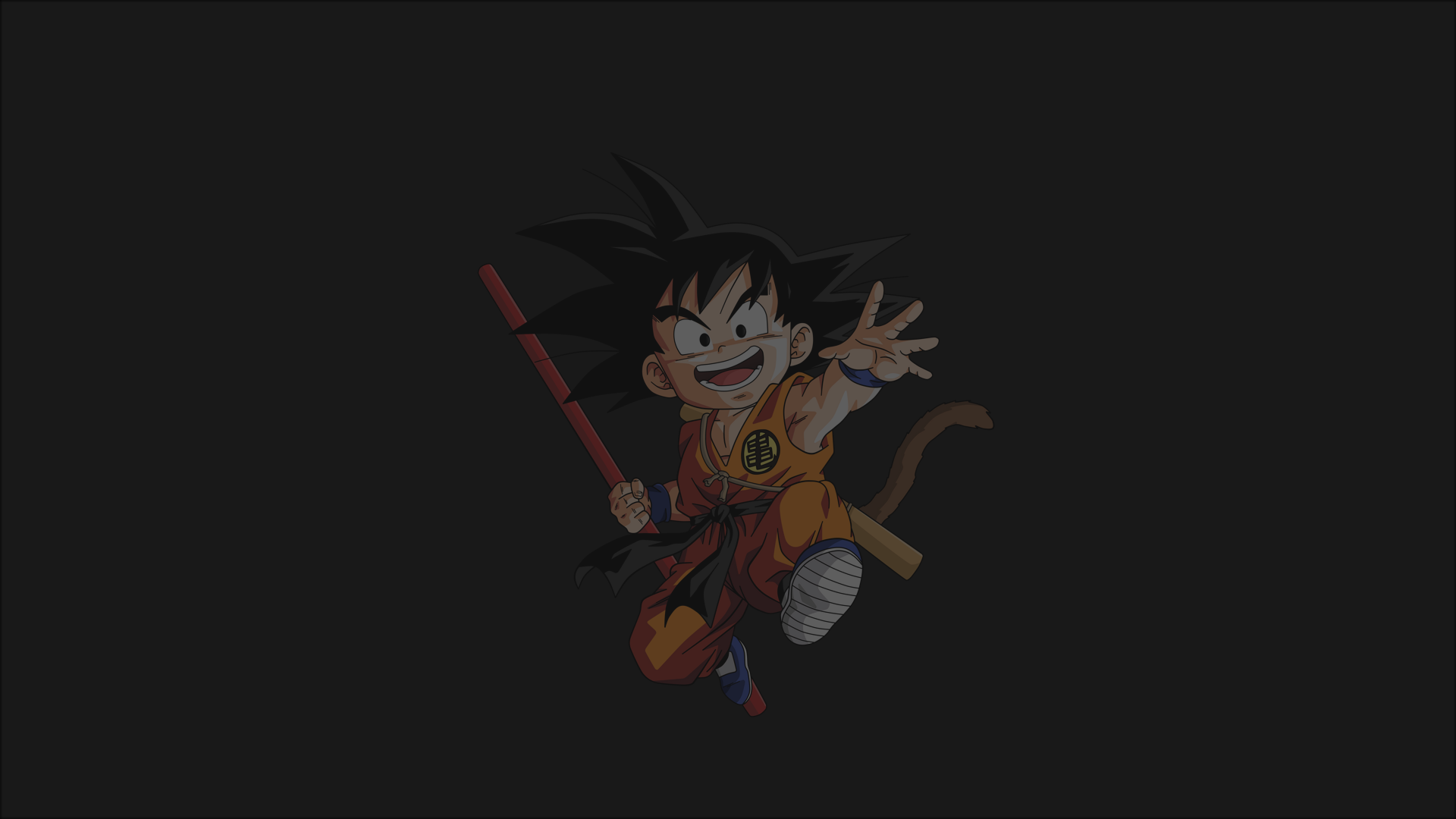Son Goku Dragon Ball Maine Coon Simple Background Minimalism 1920x1080