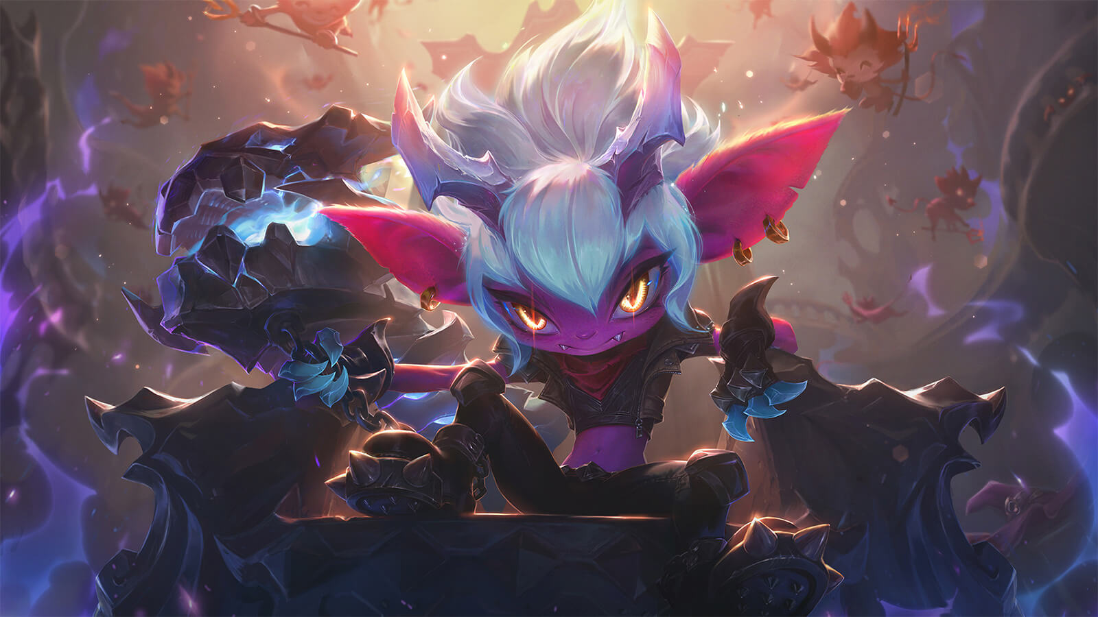 Tristana League Of Legends Demon Girl PC Gaming Yellow Eyes 1600x900