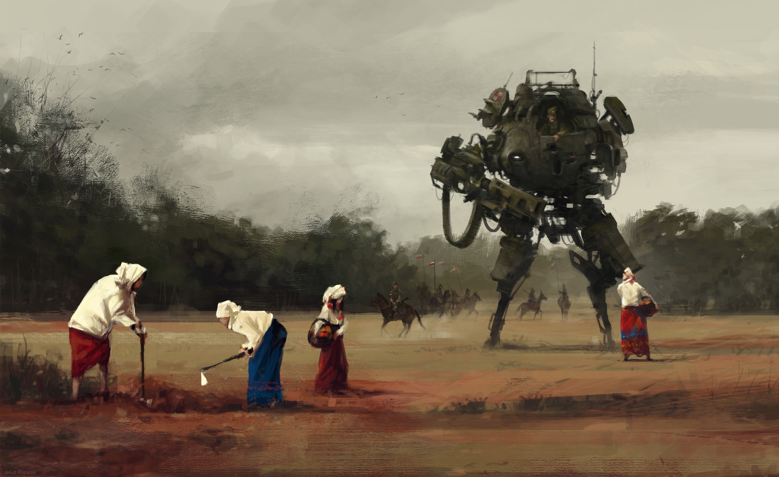 Mech Iron Harvest Artwork Workers Futuristic 2560x1568