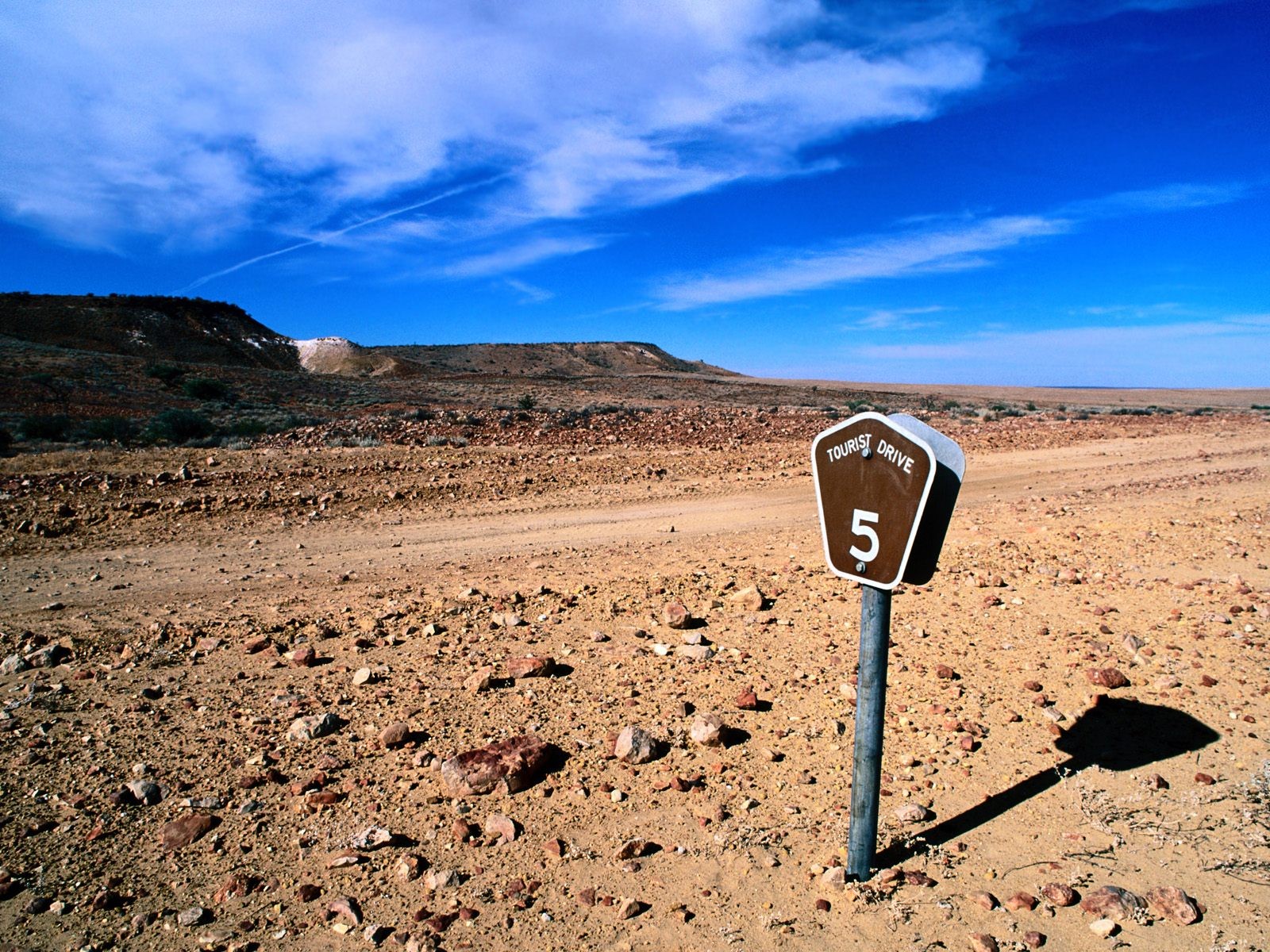 Landscape Road Sign Desert Hills Outdoors 1600x1200