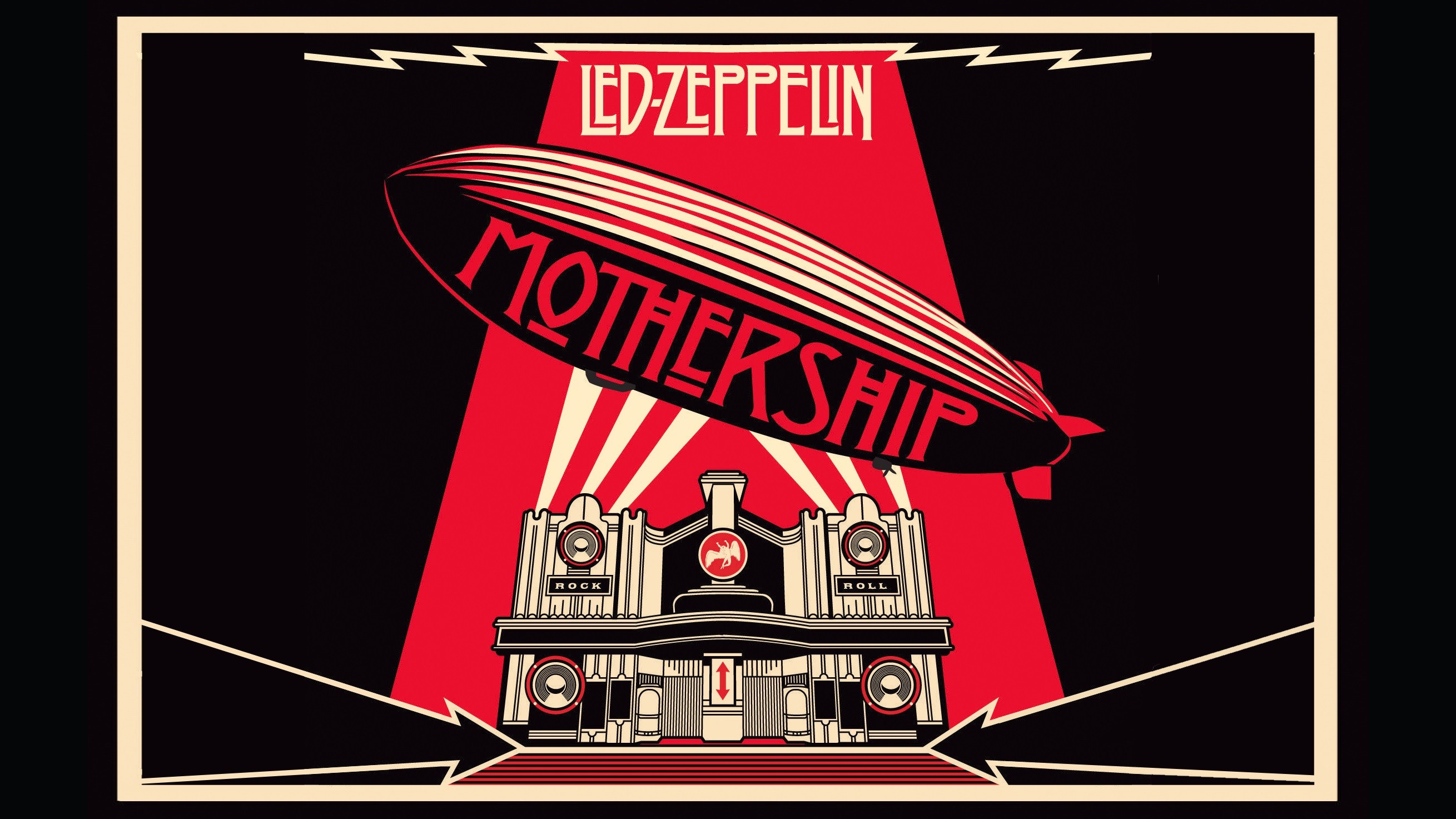 Music Album Covers Led Zeppelin Red Black Airships 2619x1473