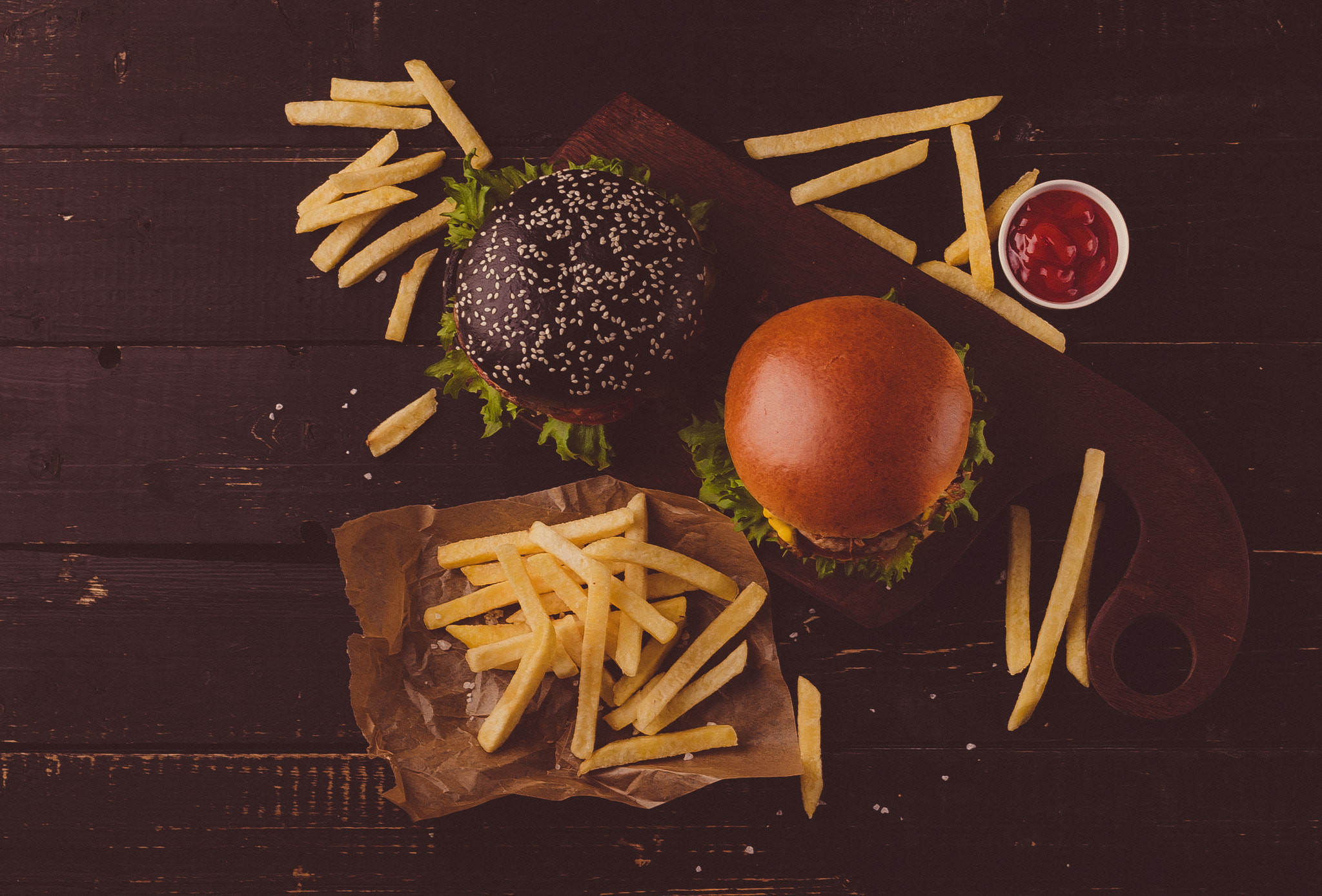 Food Burger Burgers Fries 2048x1388