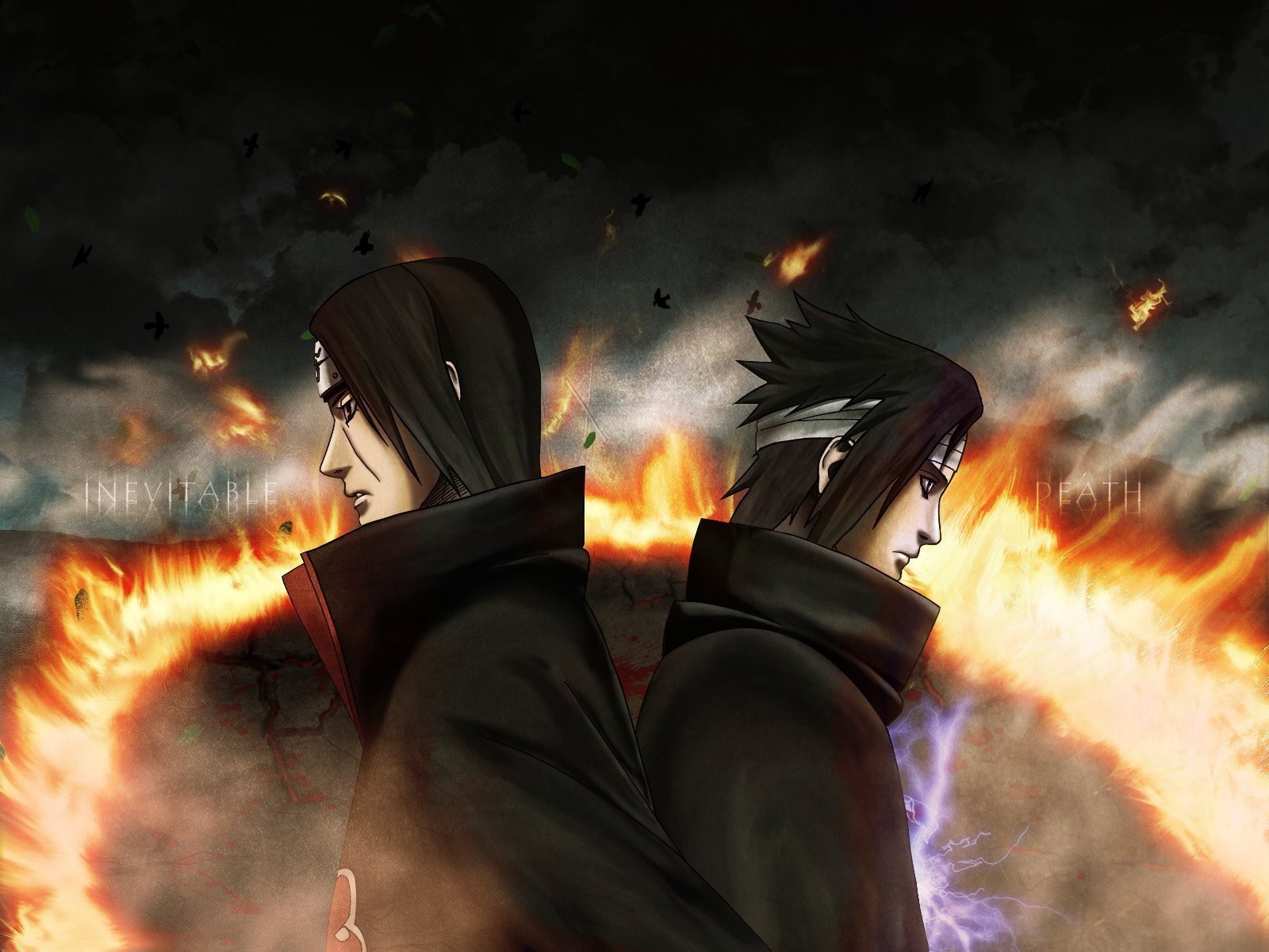 Uchiha Sasuke Uchiha Itachi Naruto Shippuuden Fire Brothers Anime 1600x1200