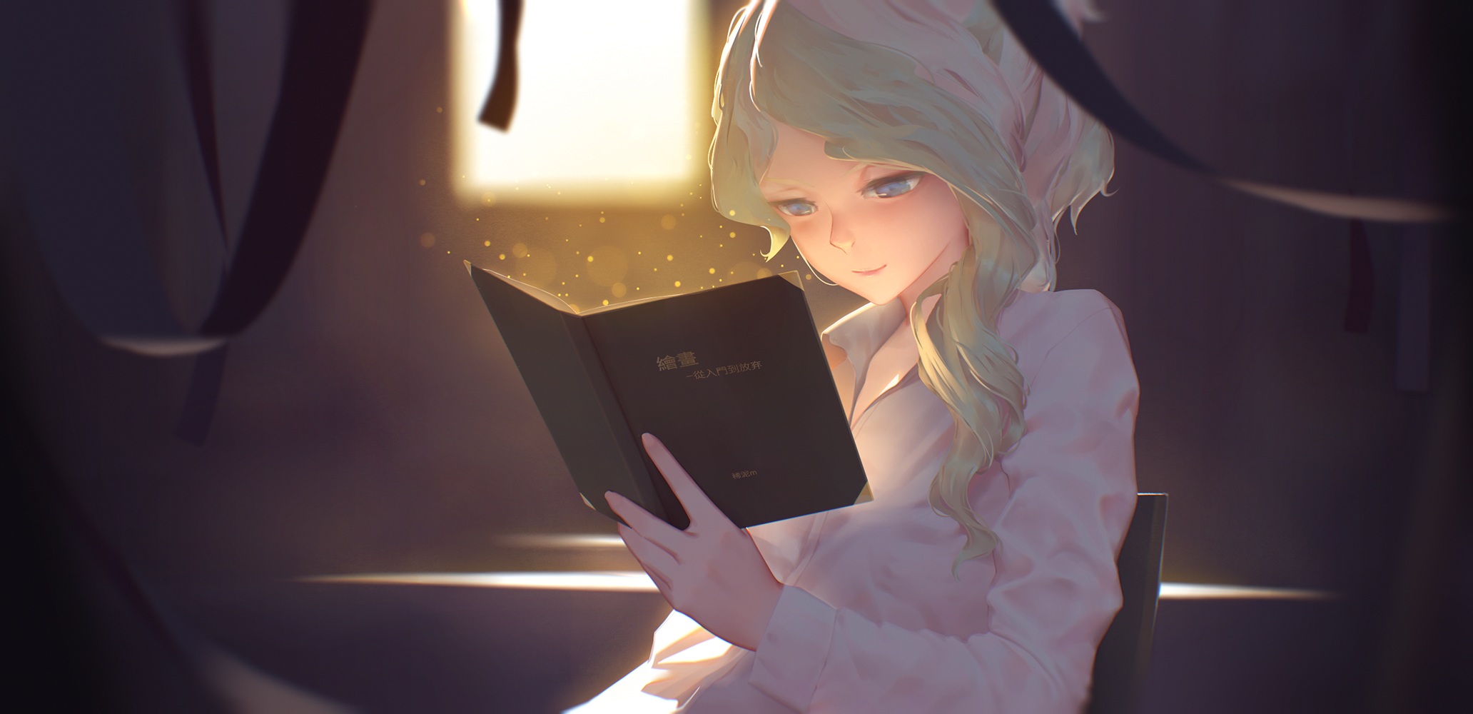 Little Witch Academia Cavendish Diana Anime Girls Blonde Blue Eyes Books Reading Anime 2064x1000