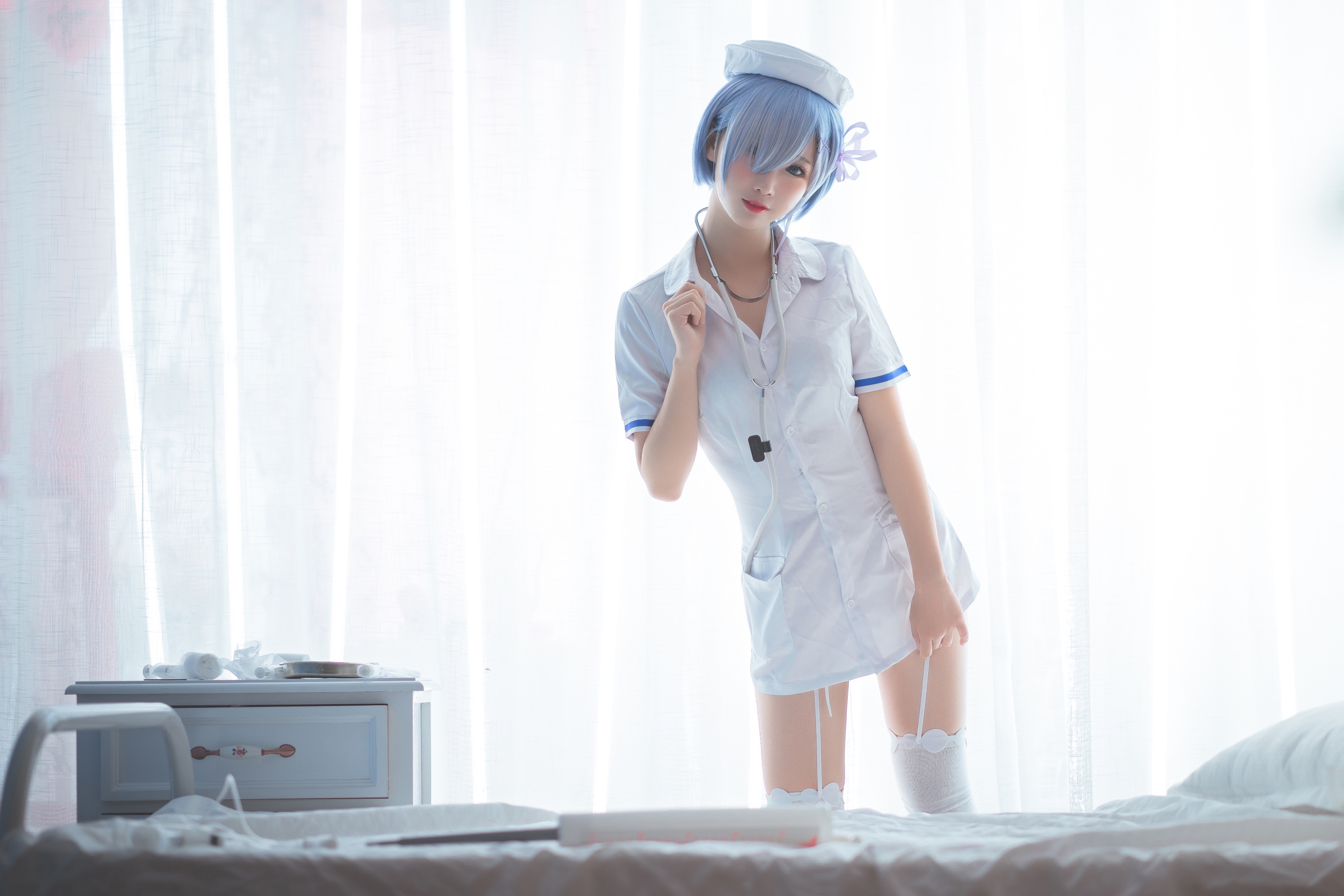 Zelizer Mbxer Women Model Cosplay Rem Re Zero Re Zero Kara Hajimeru Isekai Seikatsu Nurses Nurse Out 3000x2000