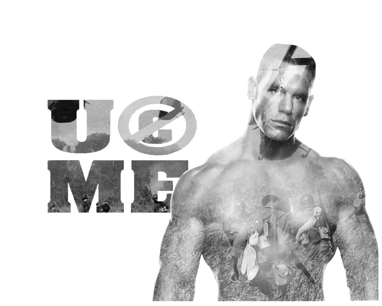 John Cena WWE Double Exposure Vietnam War 1280x1024