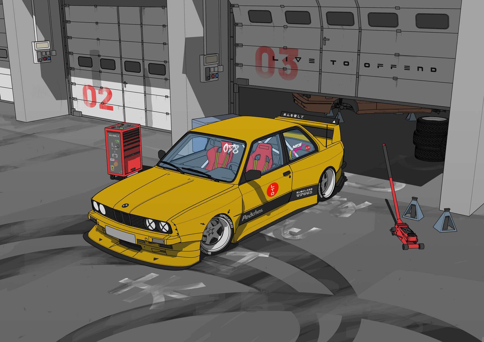 Subclass S Car Colorful Concept Art Custom Made BMW E30 BMW 3 Series Yellow Cars BMW 1920x1358