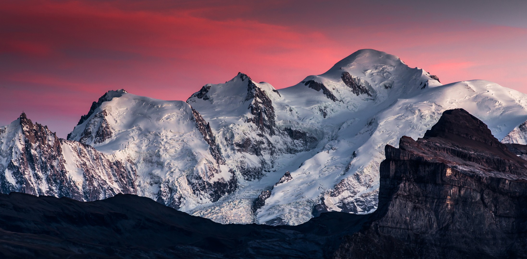 Mont Blanc Mountains Nature 2194x1080