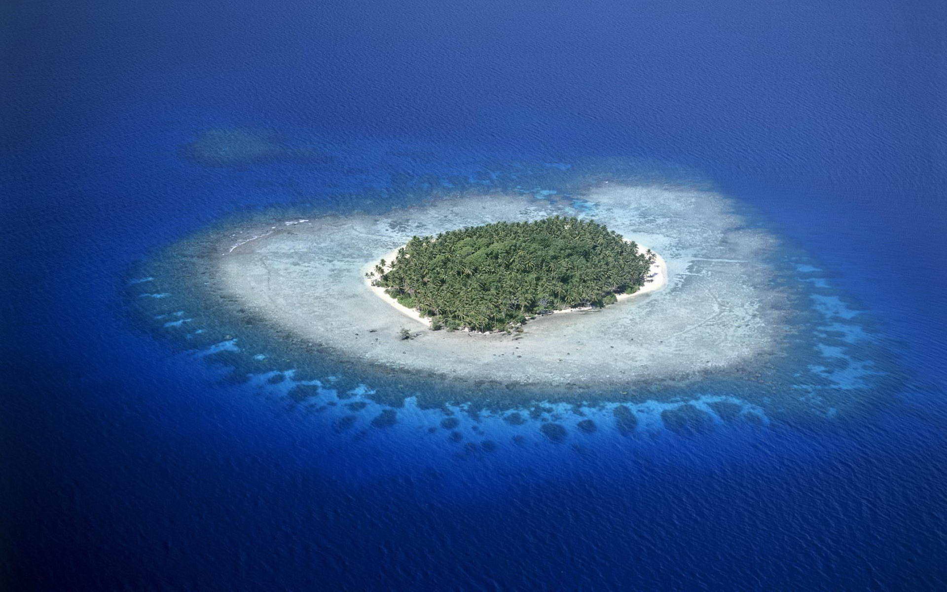 Island Sea Atolls Landscape Aerial View 1920x1200