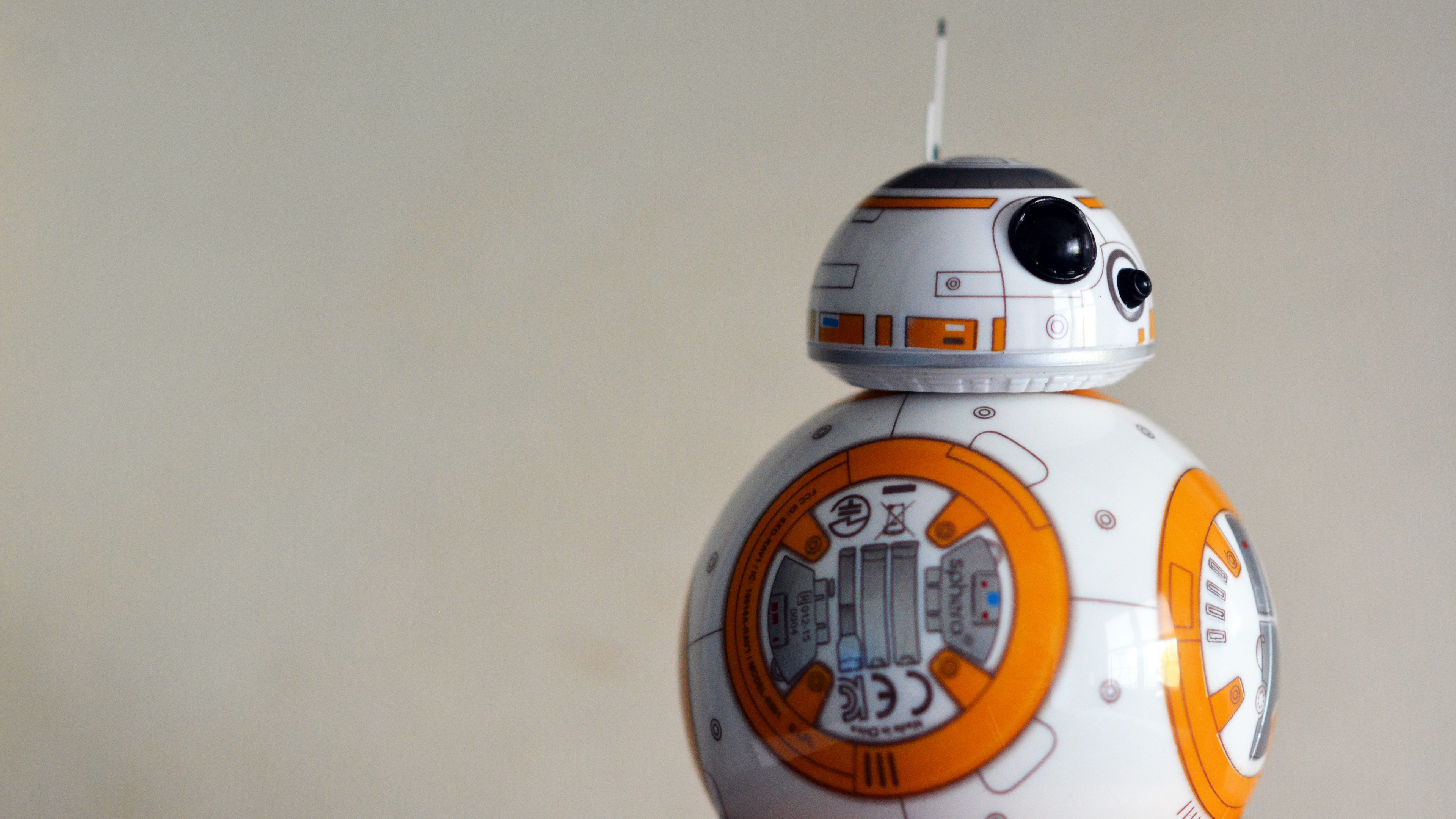 Star Wars BB 8 Toy Star Wars The Force Awakens Star Wars Droids Simple Background 3840x2160