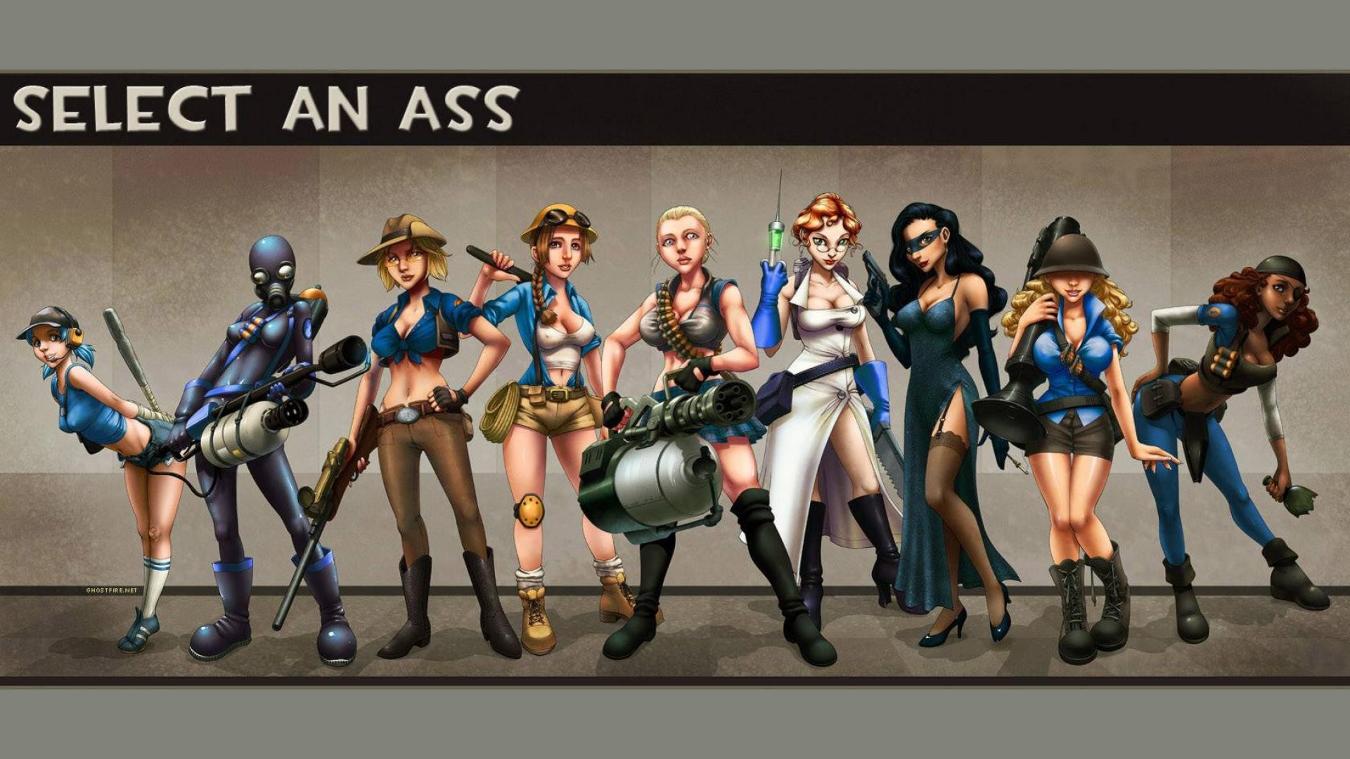 Genderswap Anime Girls Team Fortress 2 Video Games 1920x1080