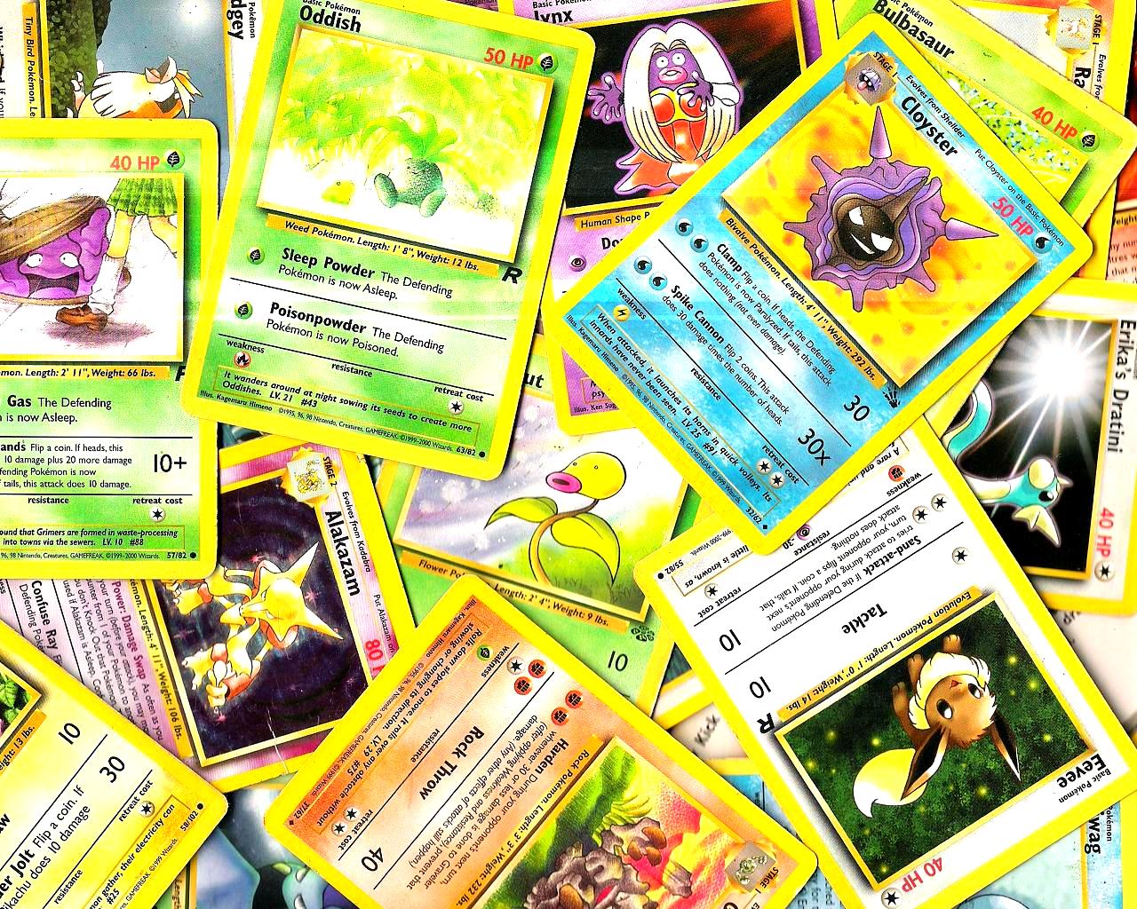 Pokemon Cards Trading Card Card Cloyster Pokemon Jynx Pokemon Oddish Pokemon Pidgey Pokemon Dratini  1280x1024