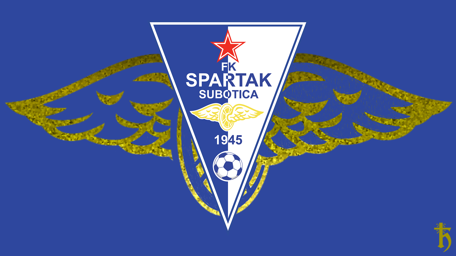 Soccer Serbia 1945 Year Logo Blue Background 1920x1080