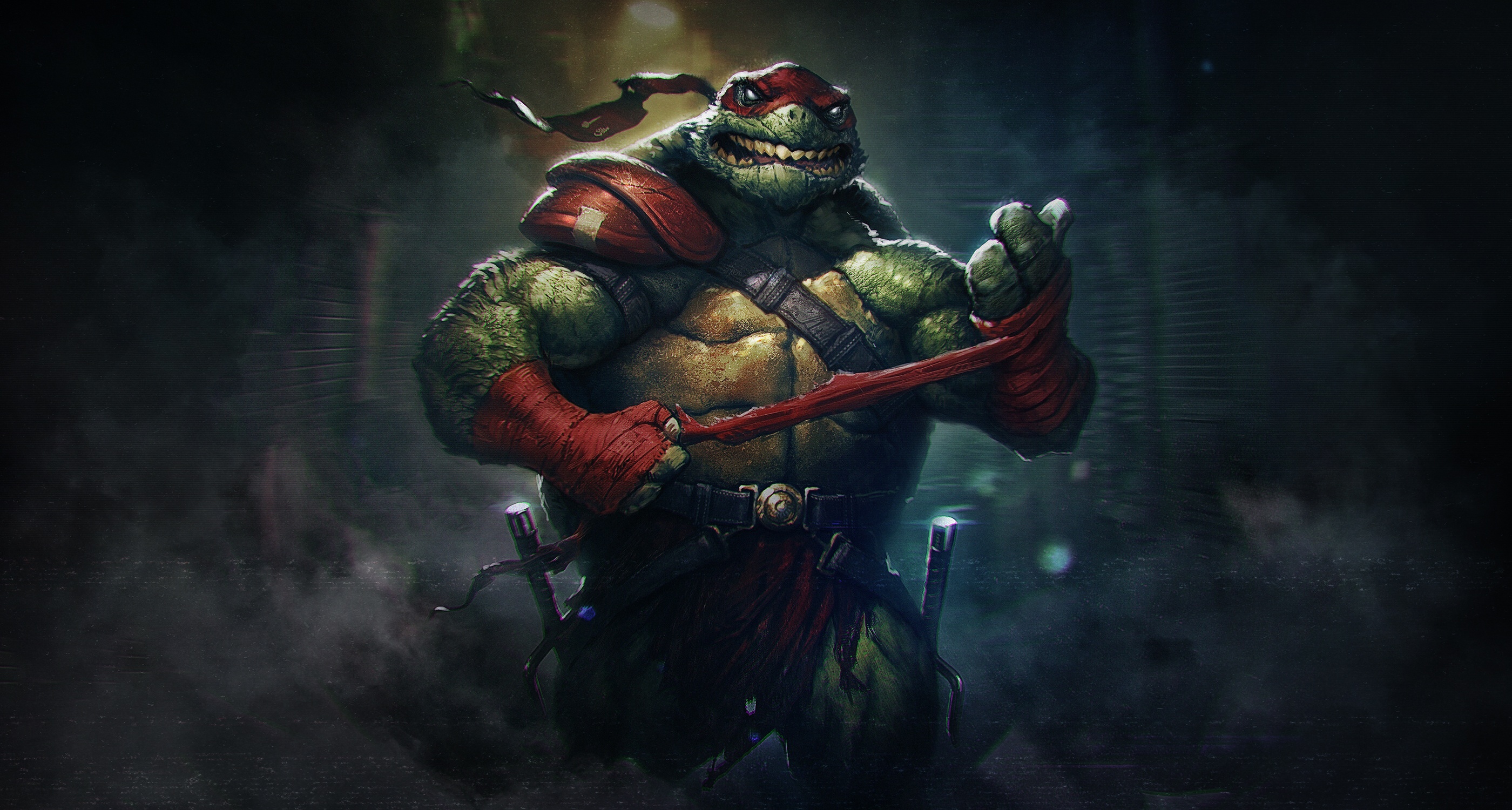 Alex Borsuk Teenage Mutant Ninja Turtles Fantasy Art Warrior Artwork 2800x1500