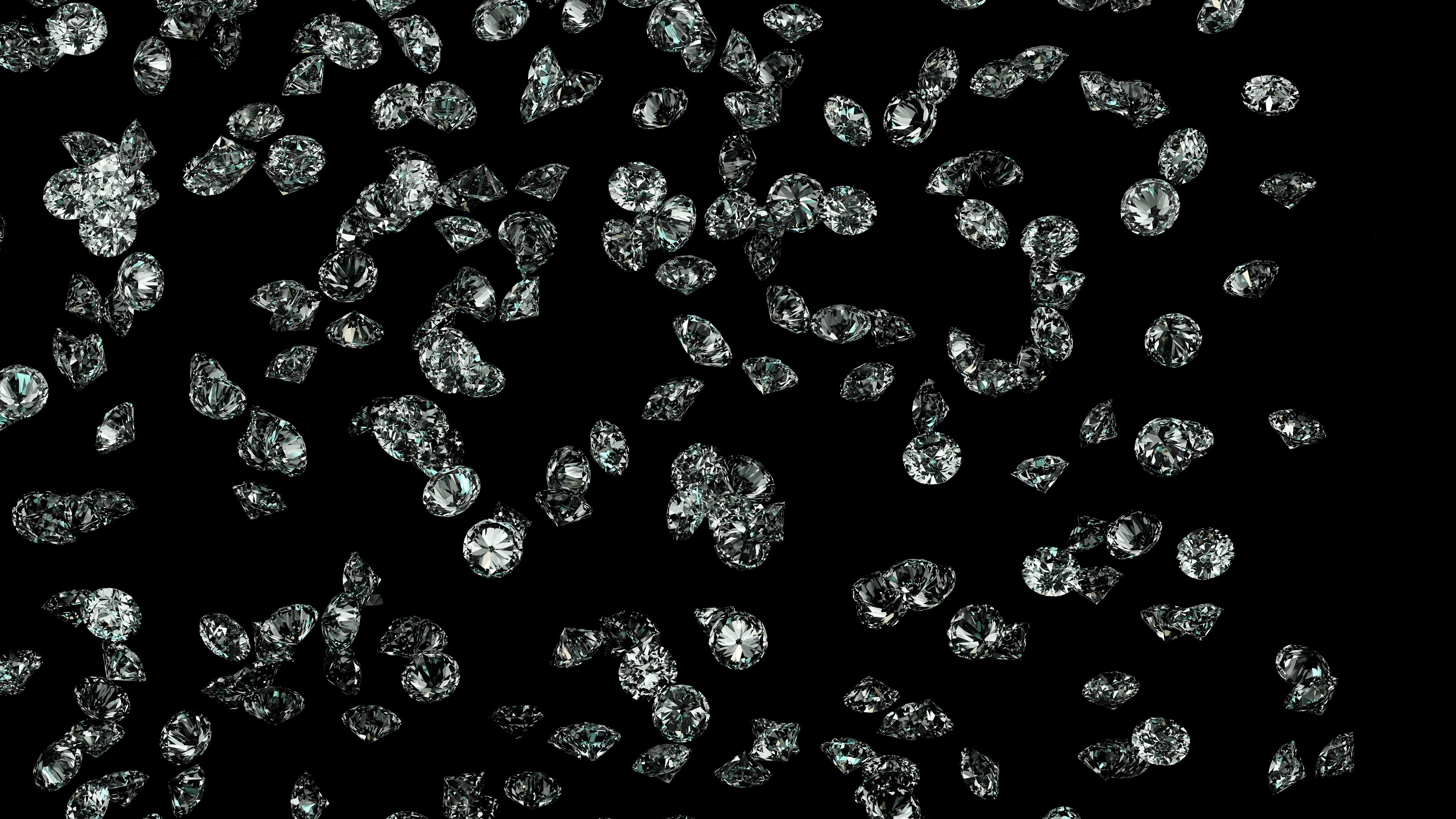 Diamonds Stones Black Background Jewelry 5120x2880