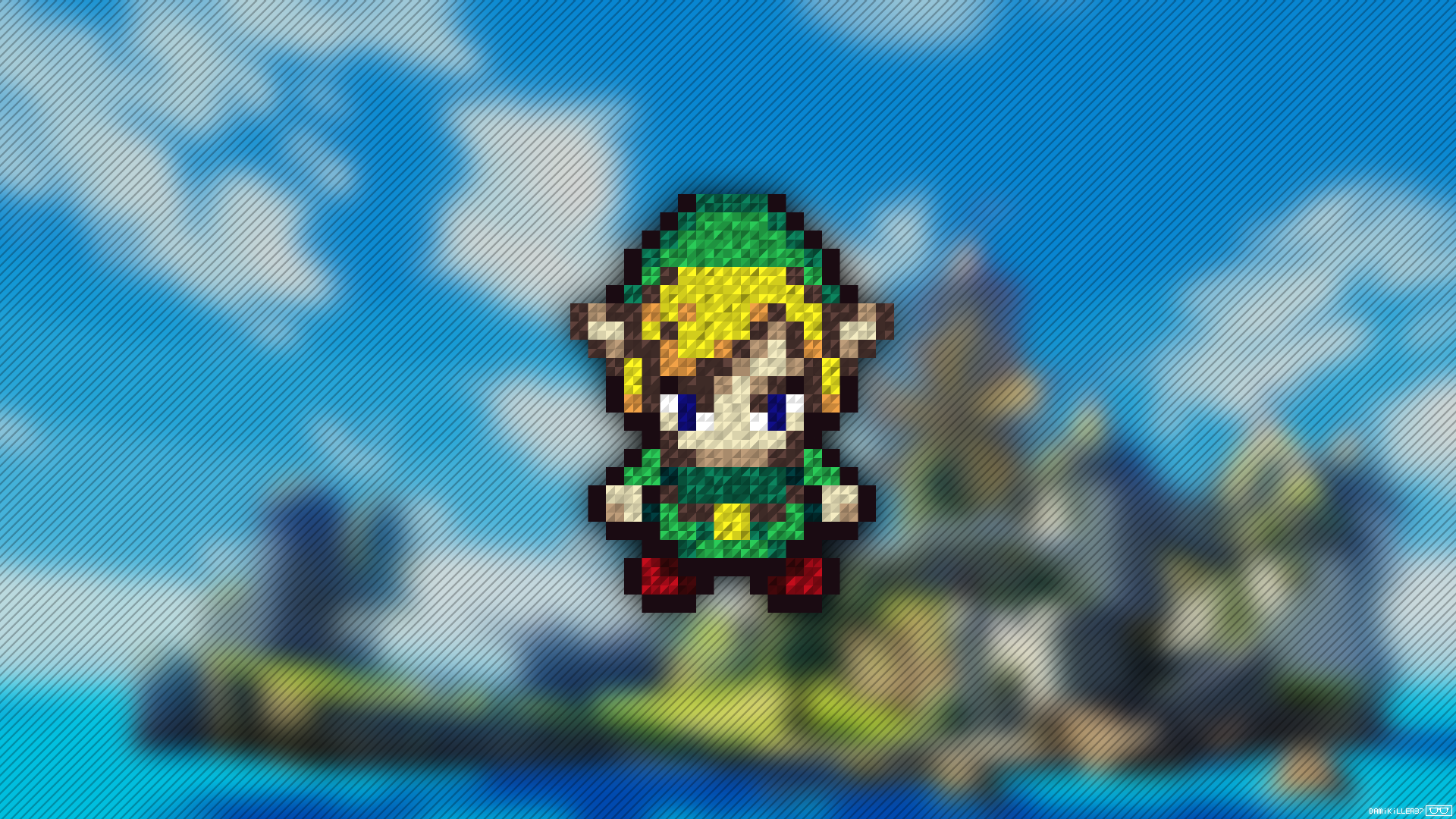 Link The Legend Of Zelda Trixel Pixel Art Video Games Pixels 1920x1080