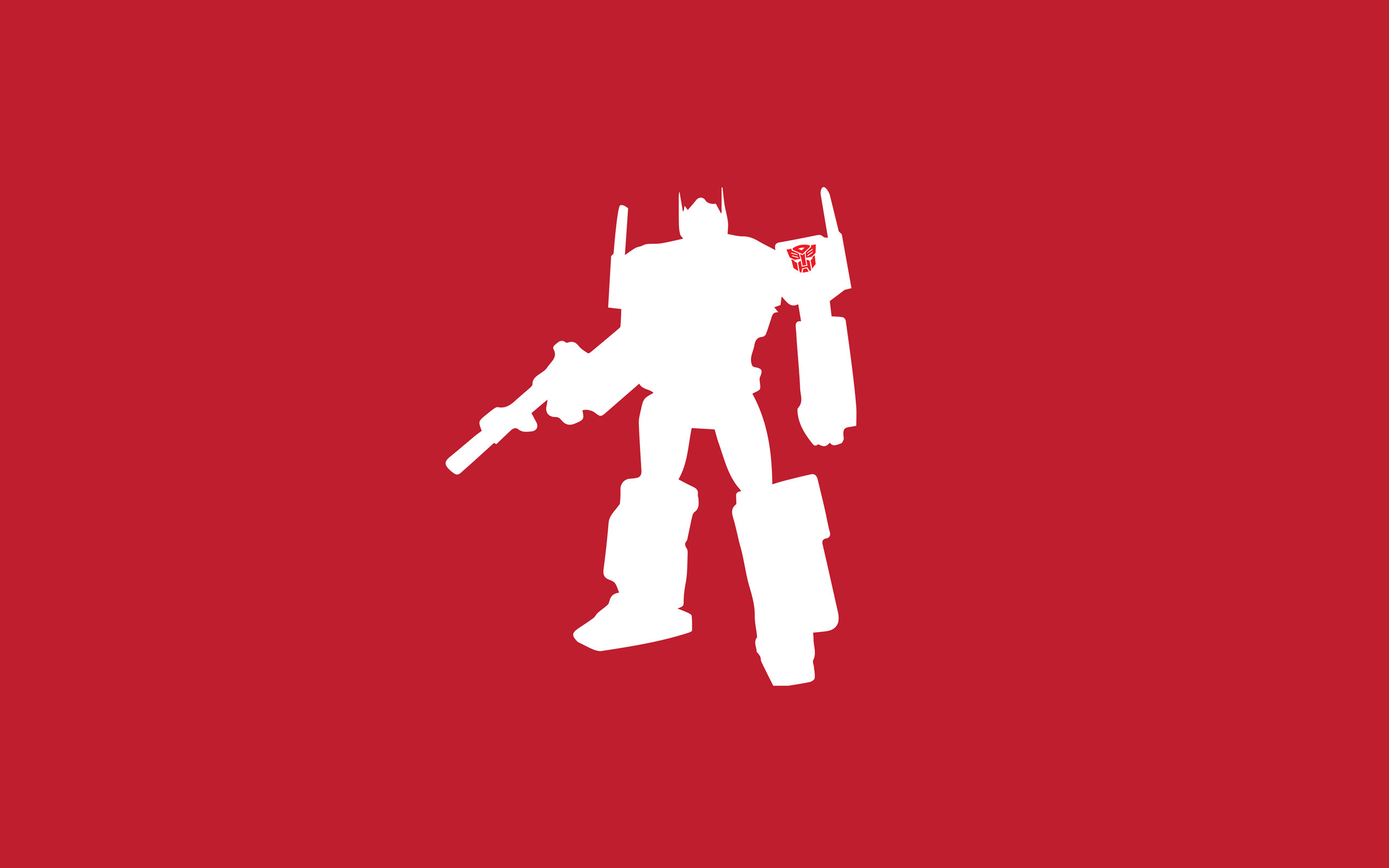 Transformers G1 Optimus Prime Silhouette Minimalism Red Background 2560x1600
