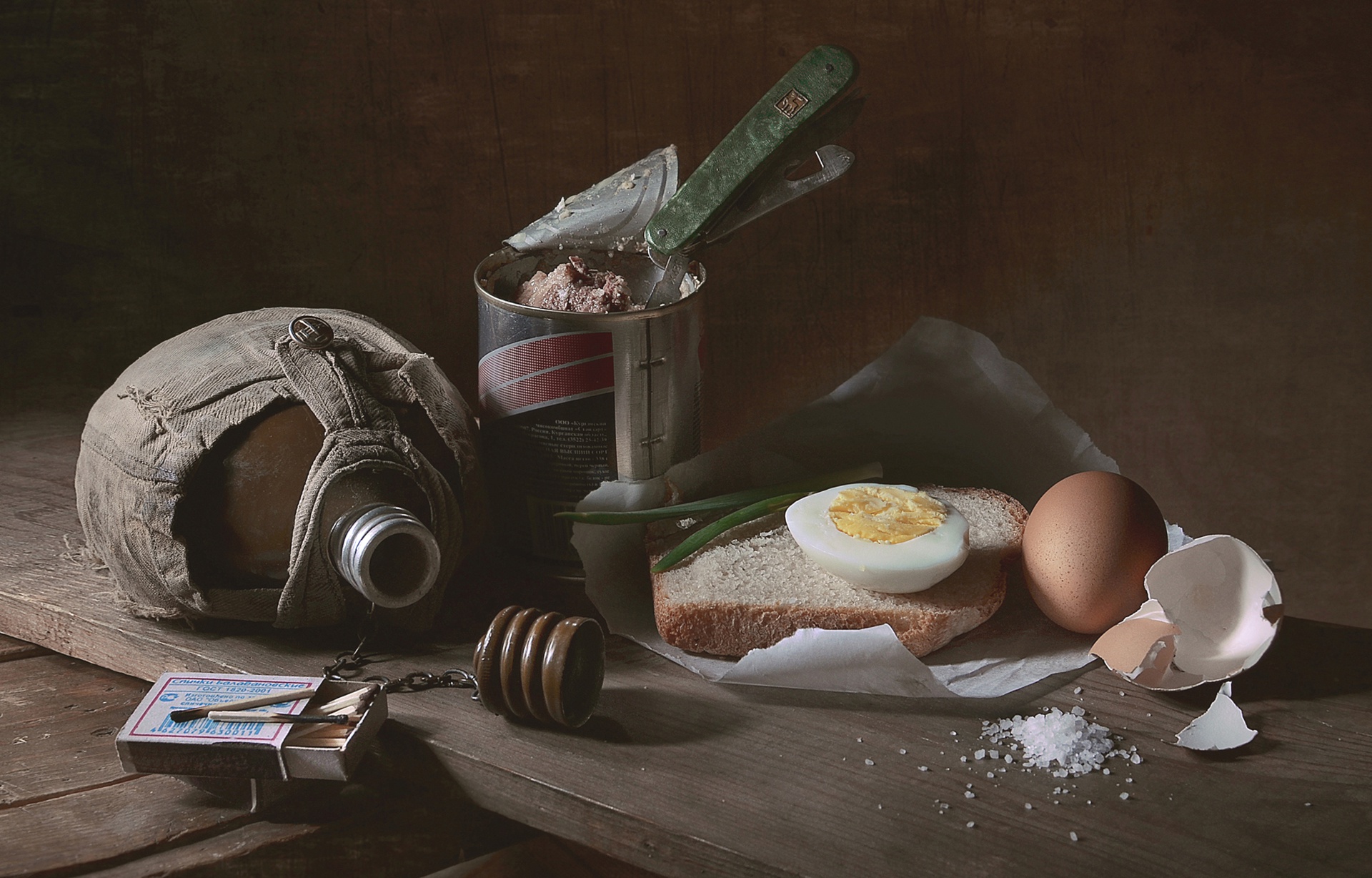 Still Life Bread Eggs Food Canteens Matches 1920x1228