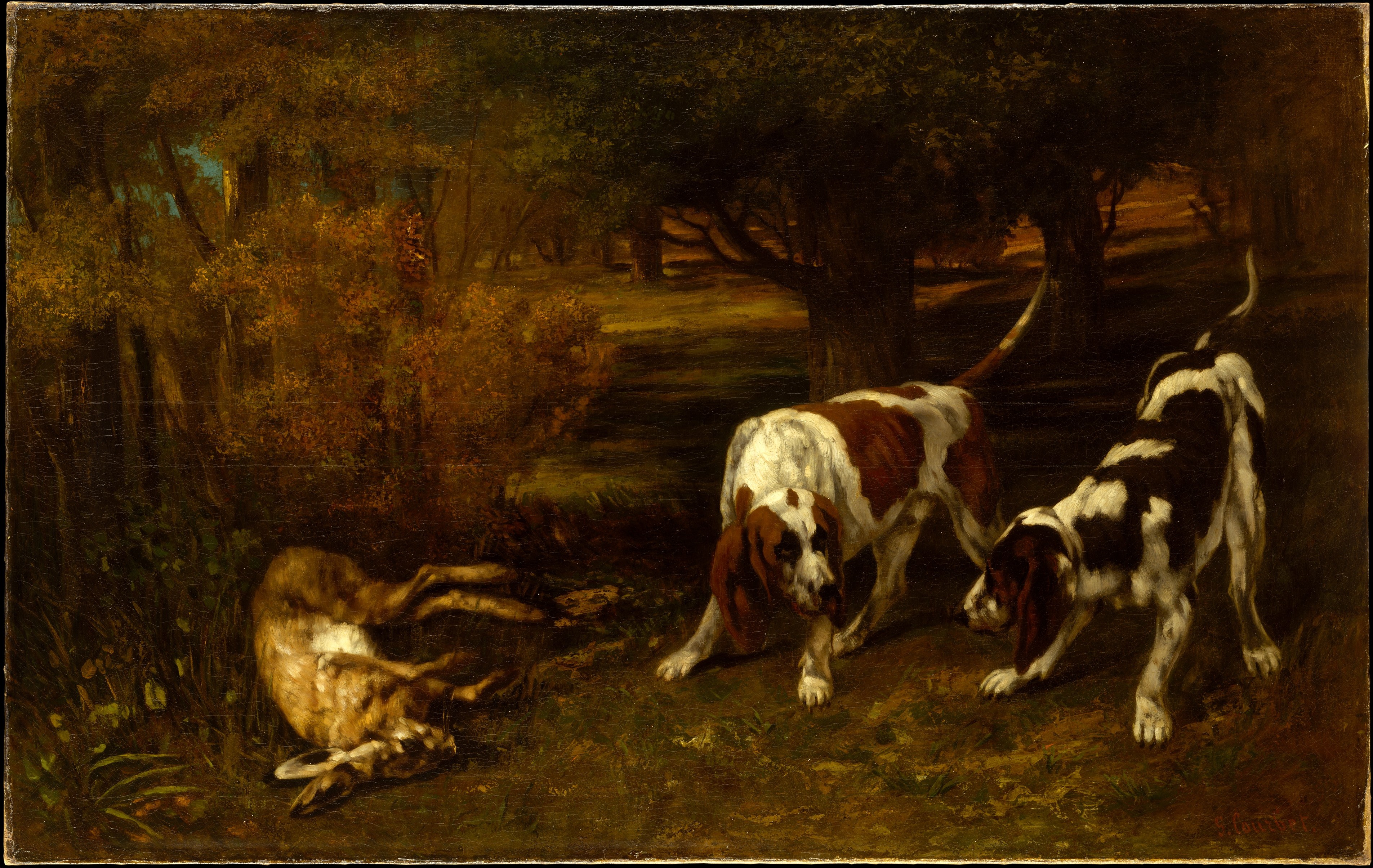Gustave Courbet Classic Art Dog Oil Painting 3811x2410