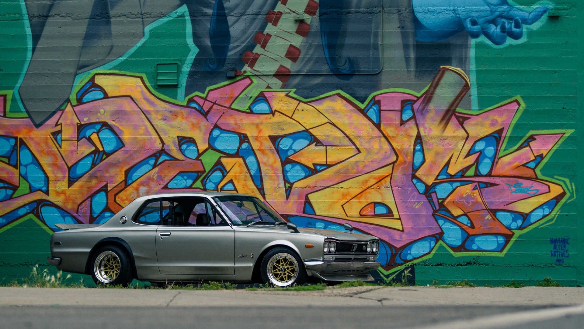 Car Japanese Cars Nissan Hakosuka Nissan Skyline C10 Graffiti 1920x1080